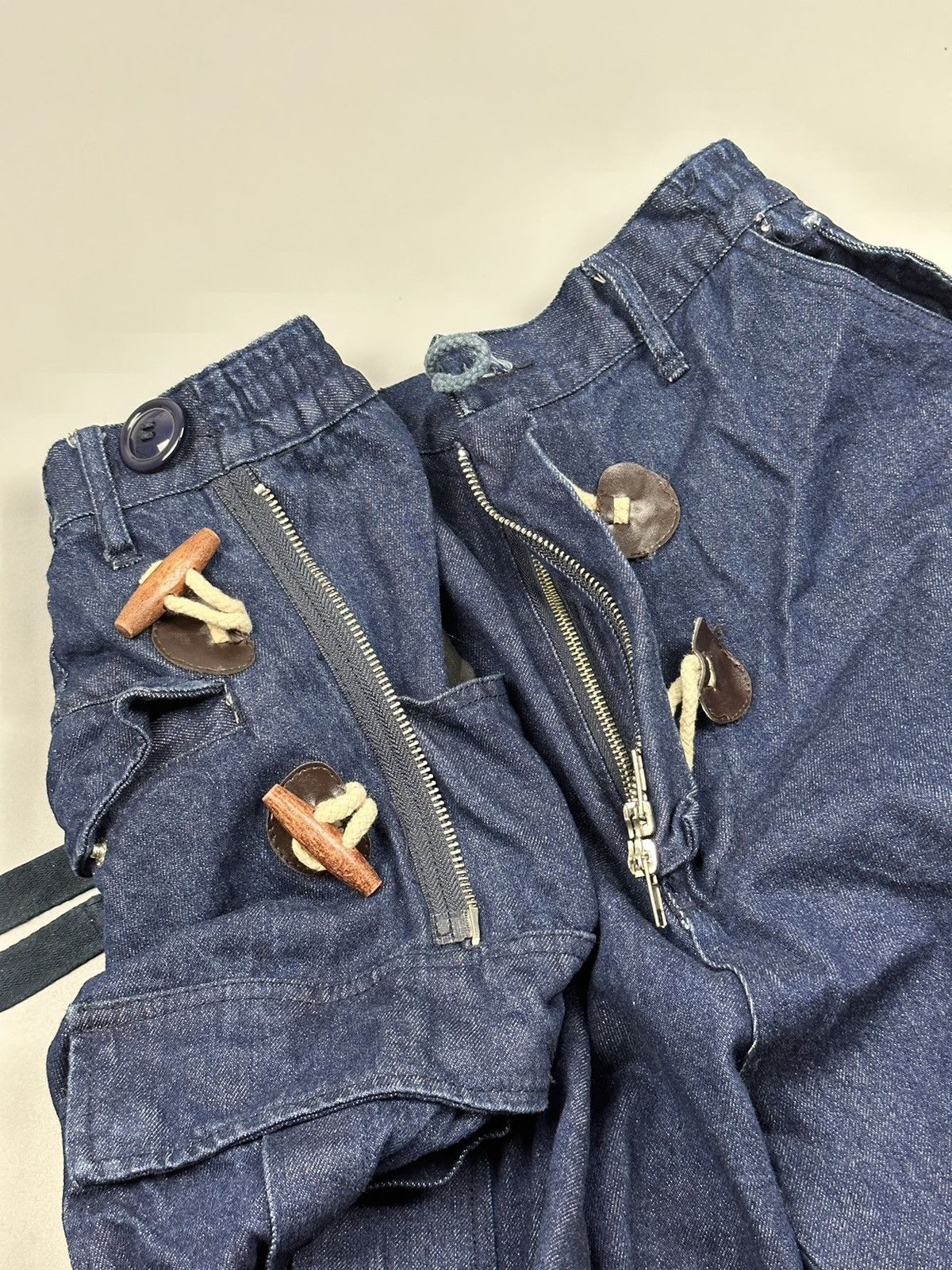 If Six Was Nine × Le Grande Bleu (L.G.B.) 🔥Rare🔥Kapital Inspired Baggy Twist Waist Sashiko Denim Size US 35 - 13 Thumbnail