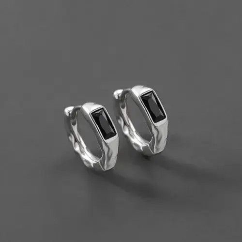 Sterling Silver 925 Silver Plated Silver Hoop Earrings for Men Women Size ONE SIZE - 1 Thumbnail