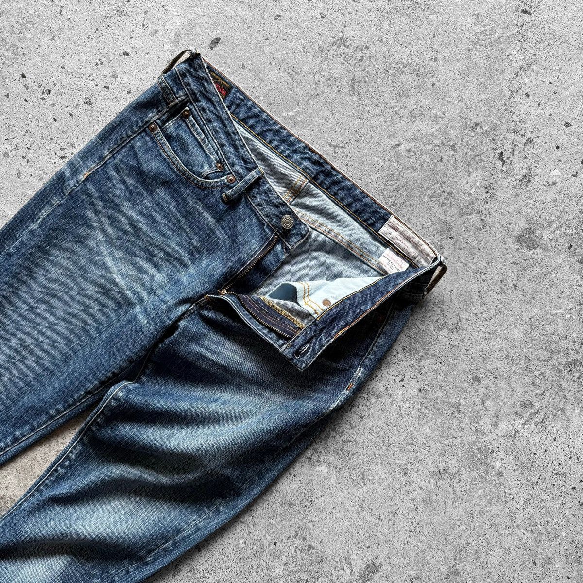 Evisu Evisu Womens Vintage Dark Blue Indigo Selvedge Jeans Pants Size 33" - 3 Thumbnail