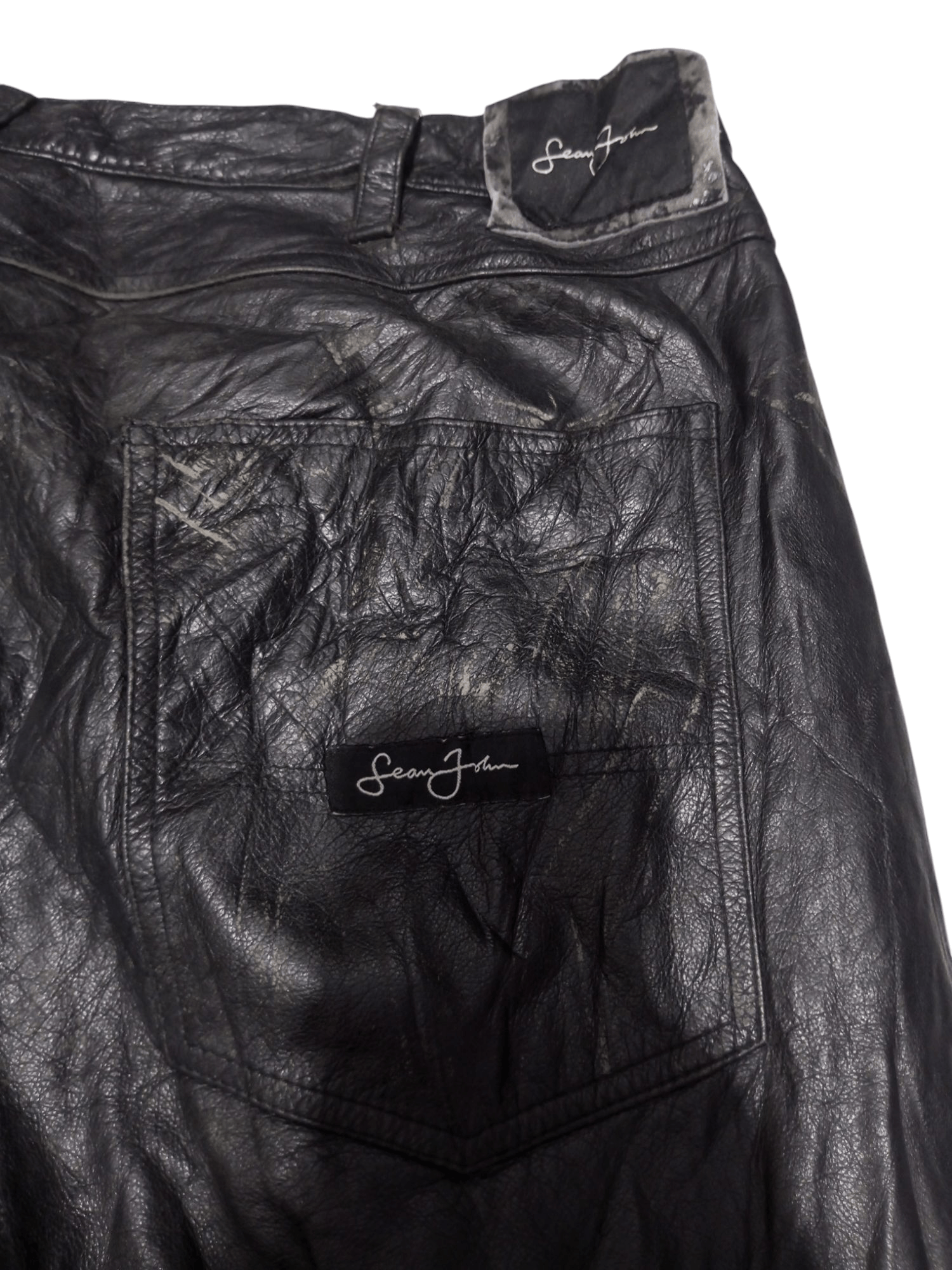 20471120 Vintage sean john leather big size baggy pants Size US 42 / EU 58 - 3 Thumbnail