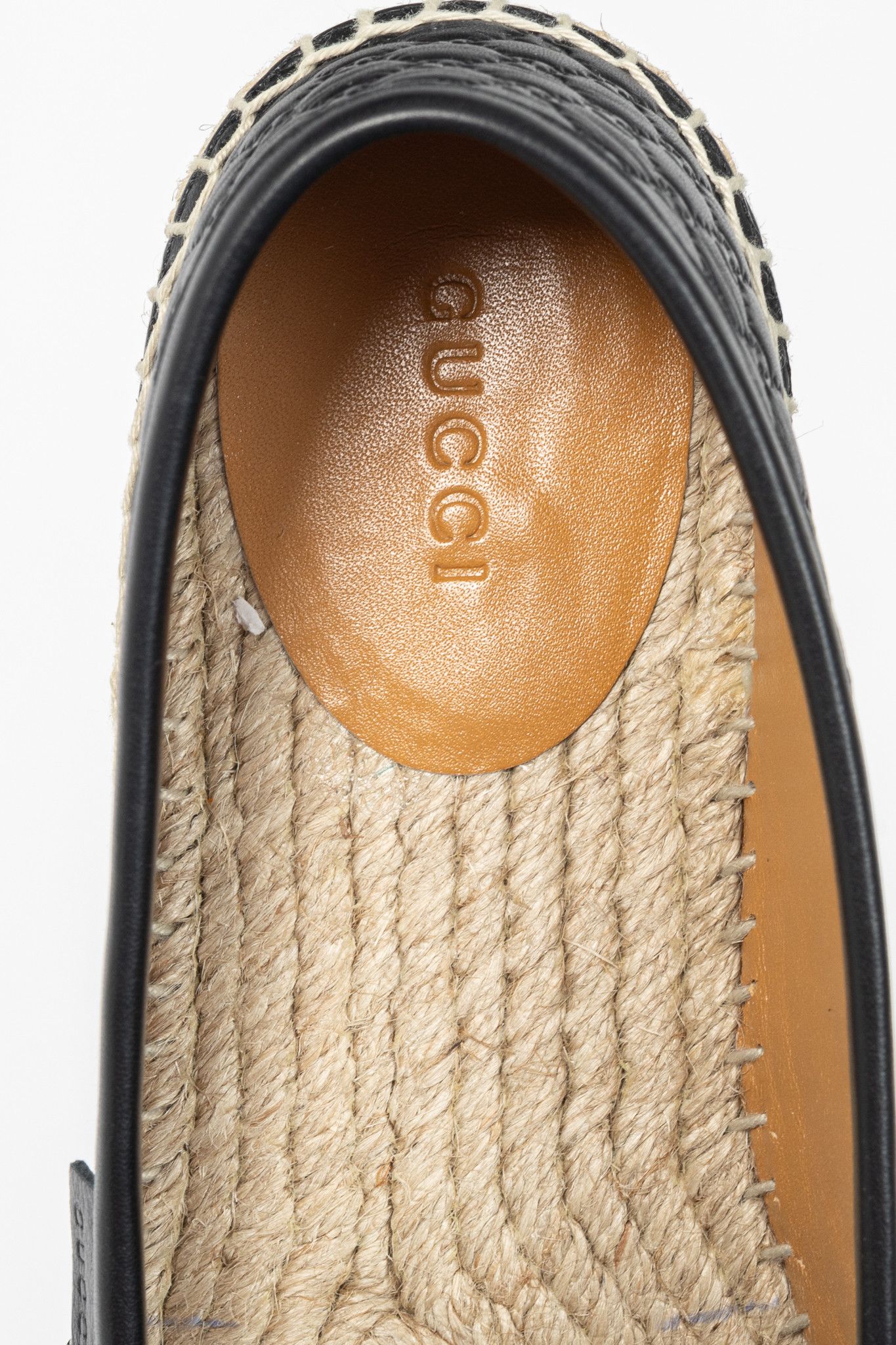 Gucci Gucci Black Microguccissima Leather Flat Espadrilles Size US 6.5 / IT 36.5 - 9 Thumbnail