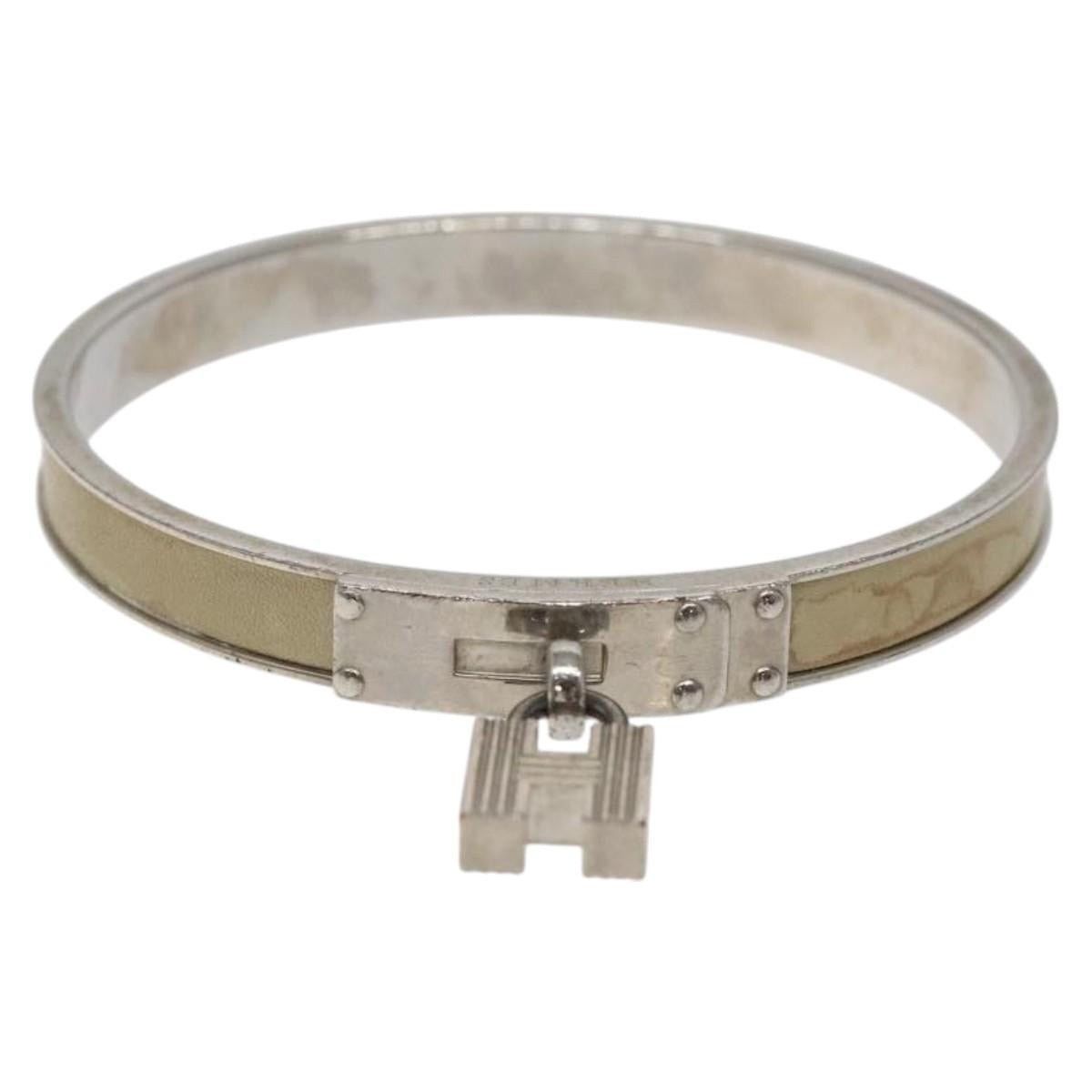 Hermes Hermes Beige Silver Cuff Bracelet Size ONE SIZE - 2 Thumbnail