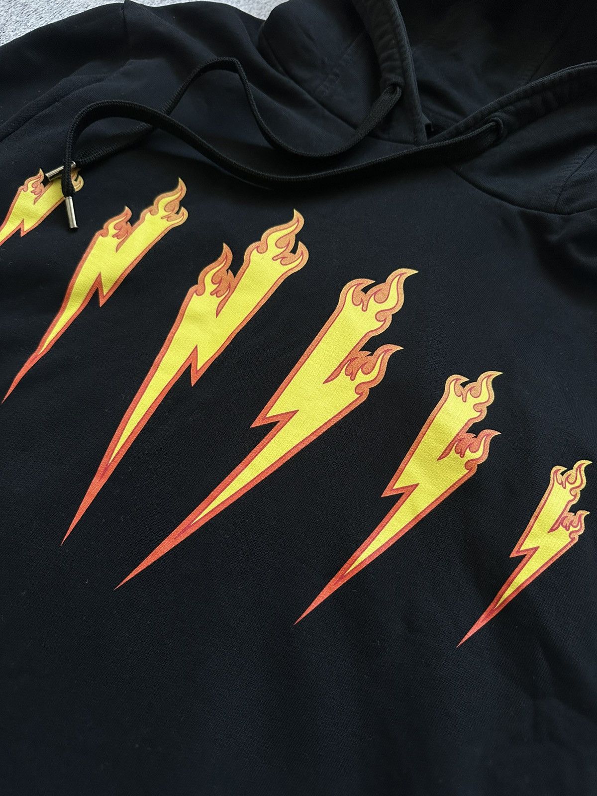 Neil Barrett Neil Barrett Thunder Flame Lightning Bolt Logo Black Hoodie Size US M / EU 48-50 / 2 - 6 Thumbnail