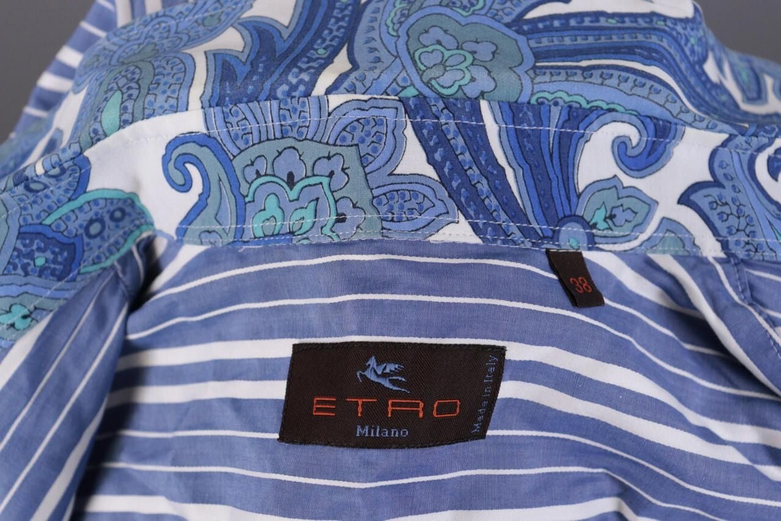 Eton Eton Blue White Striped 100% Cotton Collar Shirt Size 38 Size US M / EU 48-50 / 2 - 12 Thumbnail