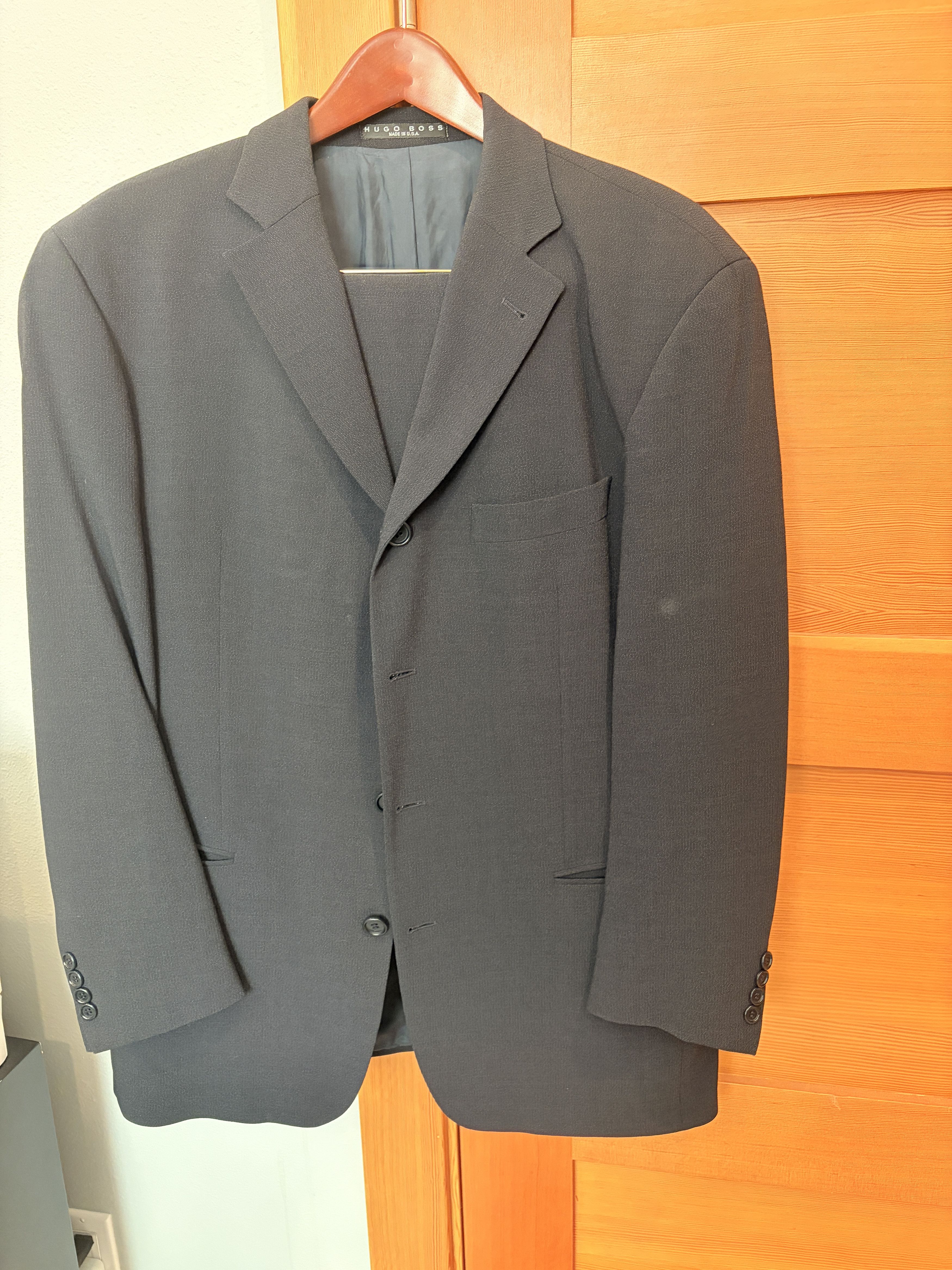 Hugo Boss Hugo Boss 4-Button Black Suit - Vintage Size 40R - 6 Thumbnail