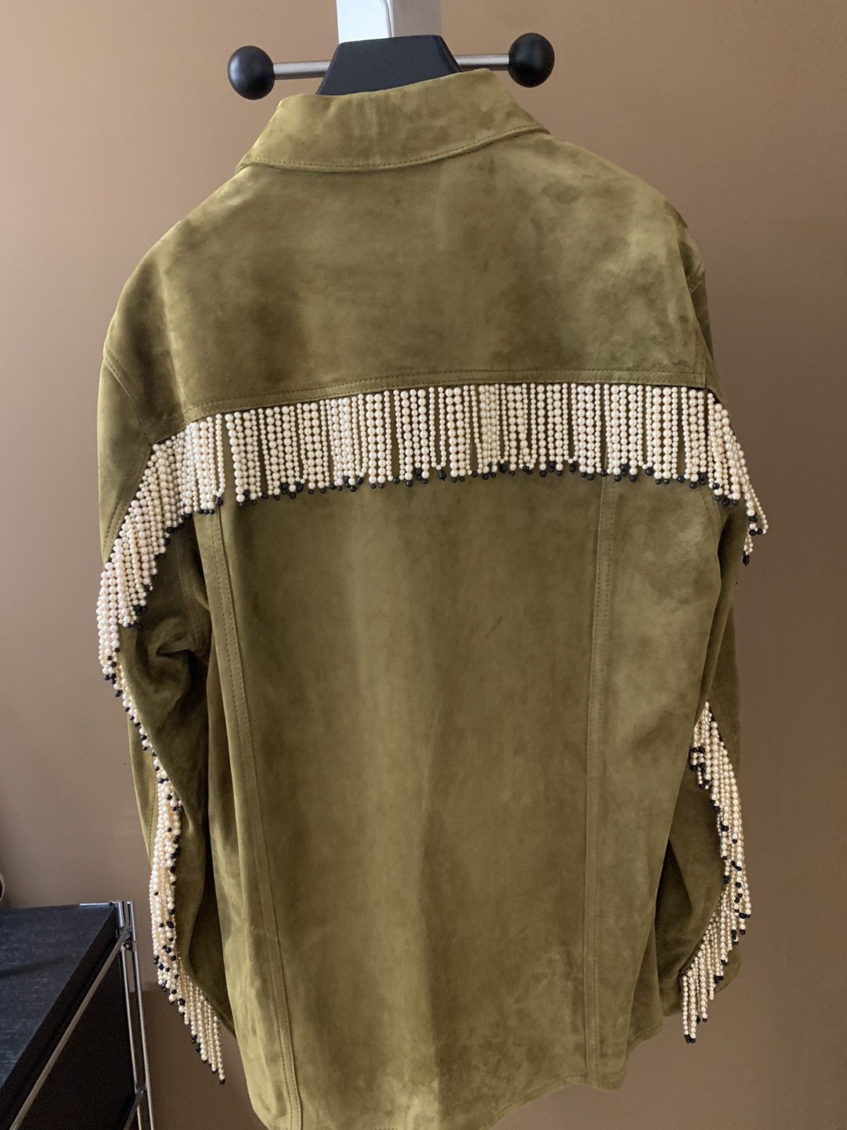 Celine Celine 2023SS Suede Fringe trucker jacket Size US M / EU 48-50 / 2 - 2 Thumbnail