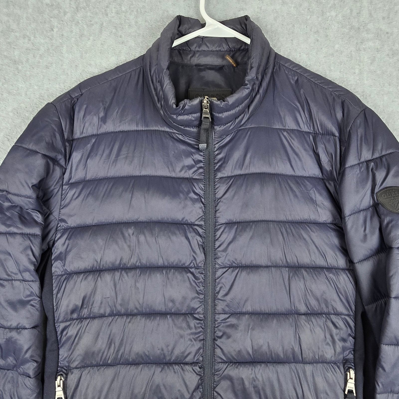 Guess Guess Large Navy Blue Lightweight Puffer Jacket Size US L / EU 52-54 / 3 - 7 Thumbnail