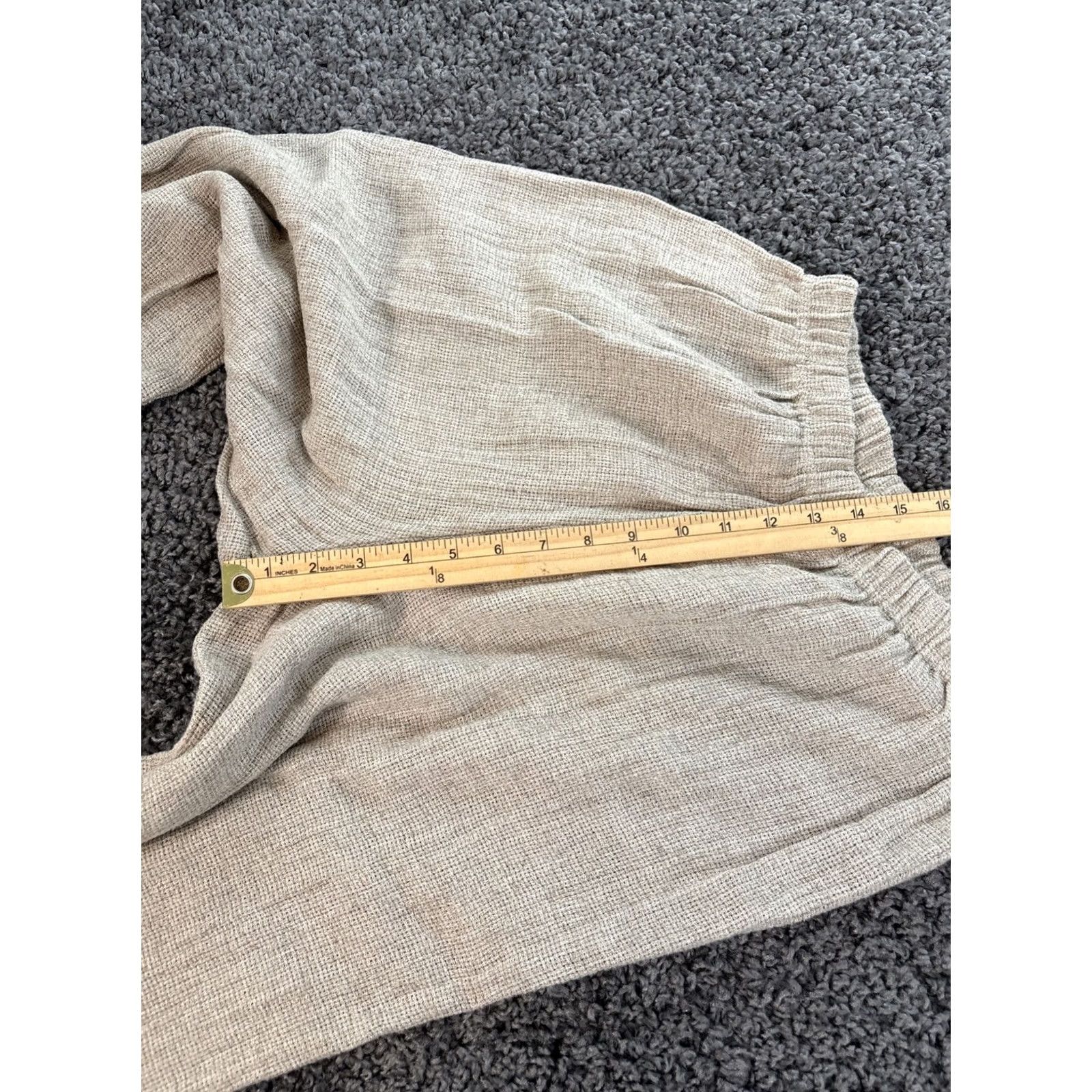 Vintage VINTAGE Cloudburst Pants Womens 26x26 Beige Linen Knit Stretch Wide-Leg 90s Chino Baggy Womens Size 26" / US 2 / IT 38 - 5 Thumbnail