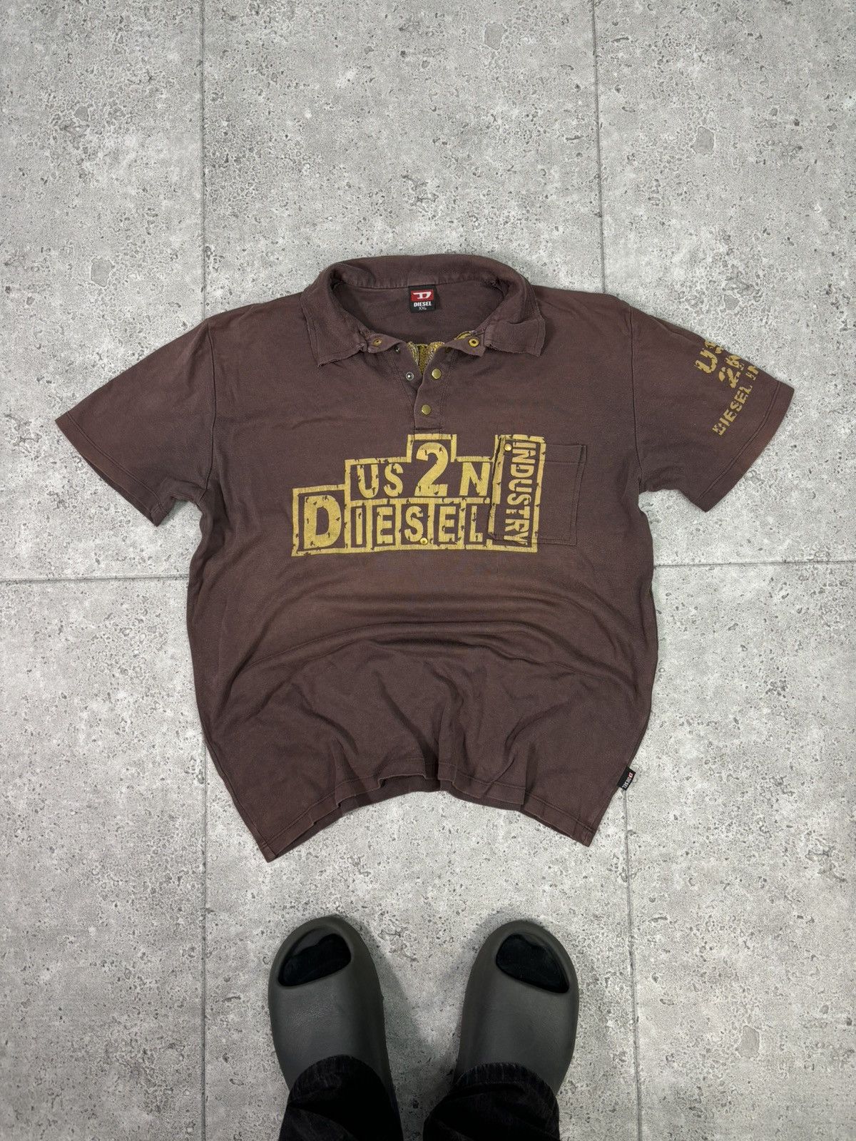 Affliction × Diesel Archive Y2K 2000s Diesel Polo T-Shirt Diesel Industry Punk Size US XL / EU 56 / 4 - 2 Thumbnail