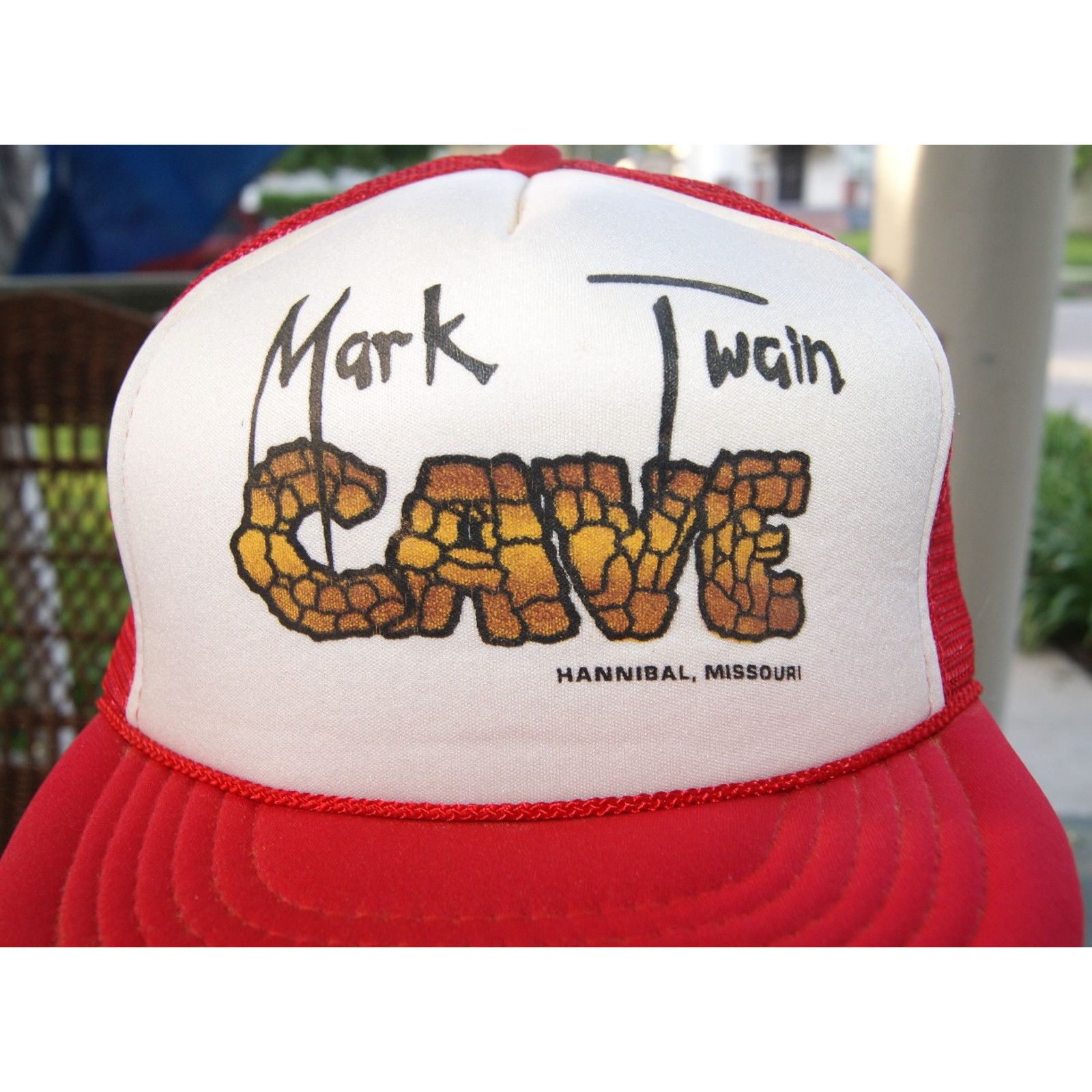 Vintage Vtg Mark Twain Cave SnapBack Trucker Hat White Foam Mesh NWT Size ONE SIZE - 3 Thumbnail