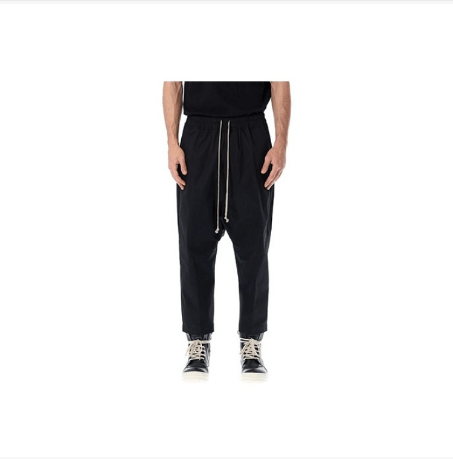 Rick Owens Rick Owens SS22 Black Drawstring Cropped Pants Men's Size 48 Size US 32 / EU 48 - 1 Thumbnail