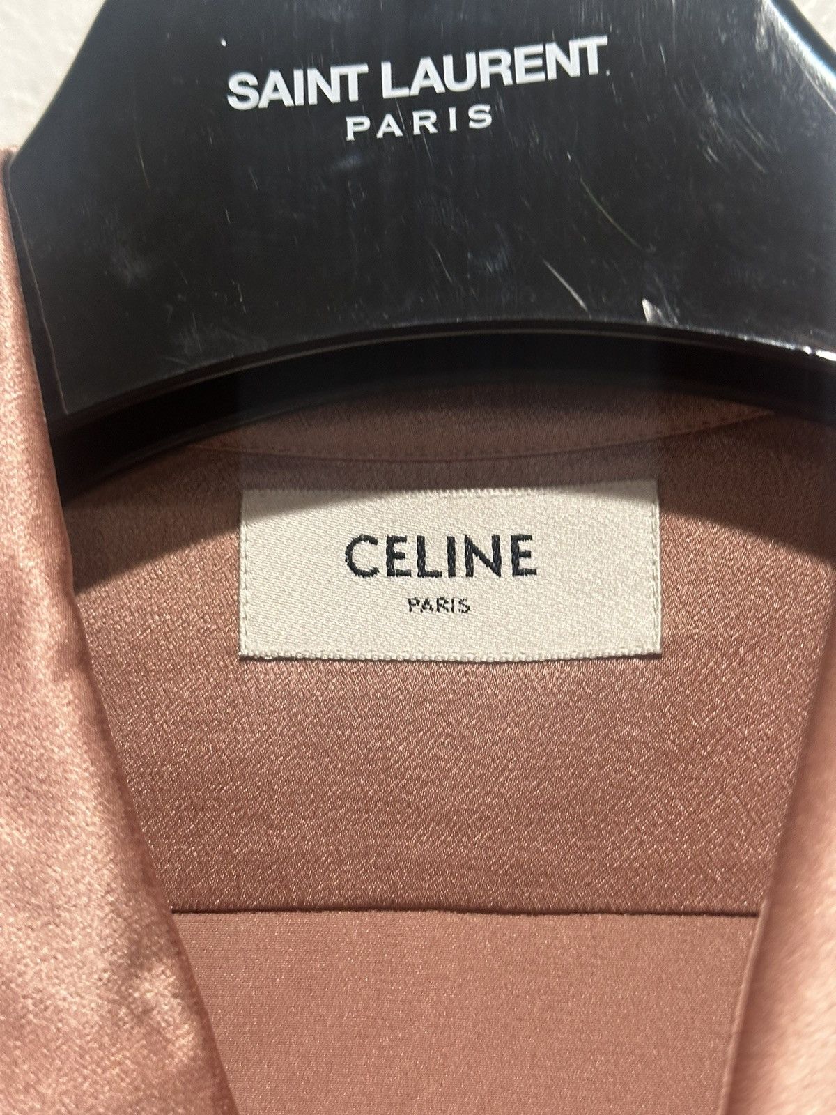 Celine × Hedi Slimane $1500 Satin Silk Loose Shirt 37 Size US S / EU 44-46 / 1 - 7 Thumbnail