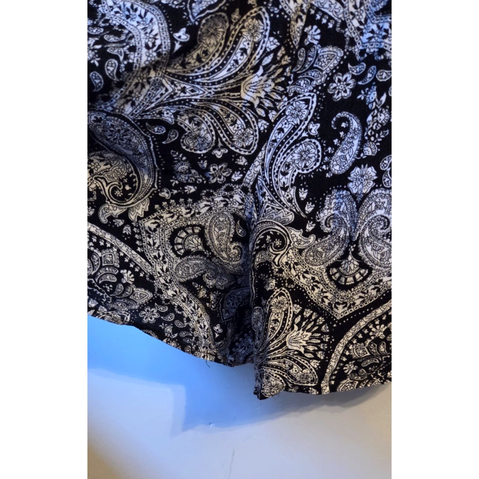 Vintage Terra & Sky Deco Paisley Romper Short Set 1X Black Womens One-Piece Boho Size XL / US 12-14 / IT 48-50 - 4 Thumbnail