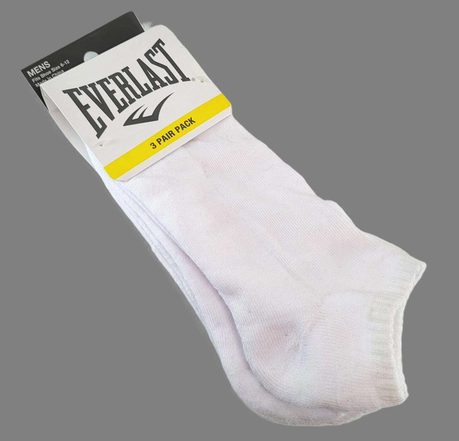 Everlast Everlast Men’s White Ankle Socks 3-Pair Shoe Size 6–12 NEW Size ONE SIZE - 1 Thumbnail