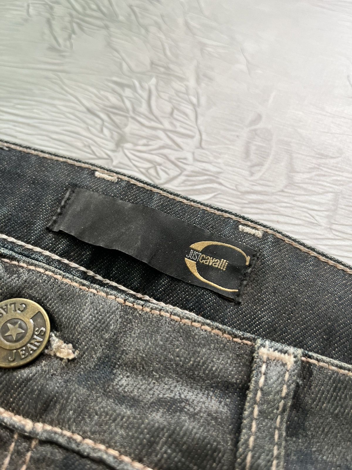Just Cavalli 🍃Just Cavalli Waxed Luxury Jeans Pants Black Size 29" - 6 Thumbnail