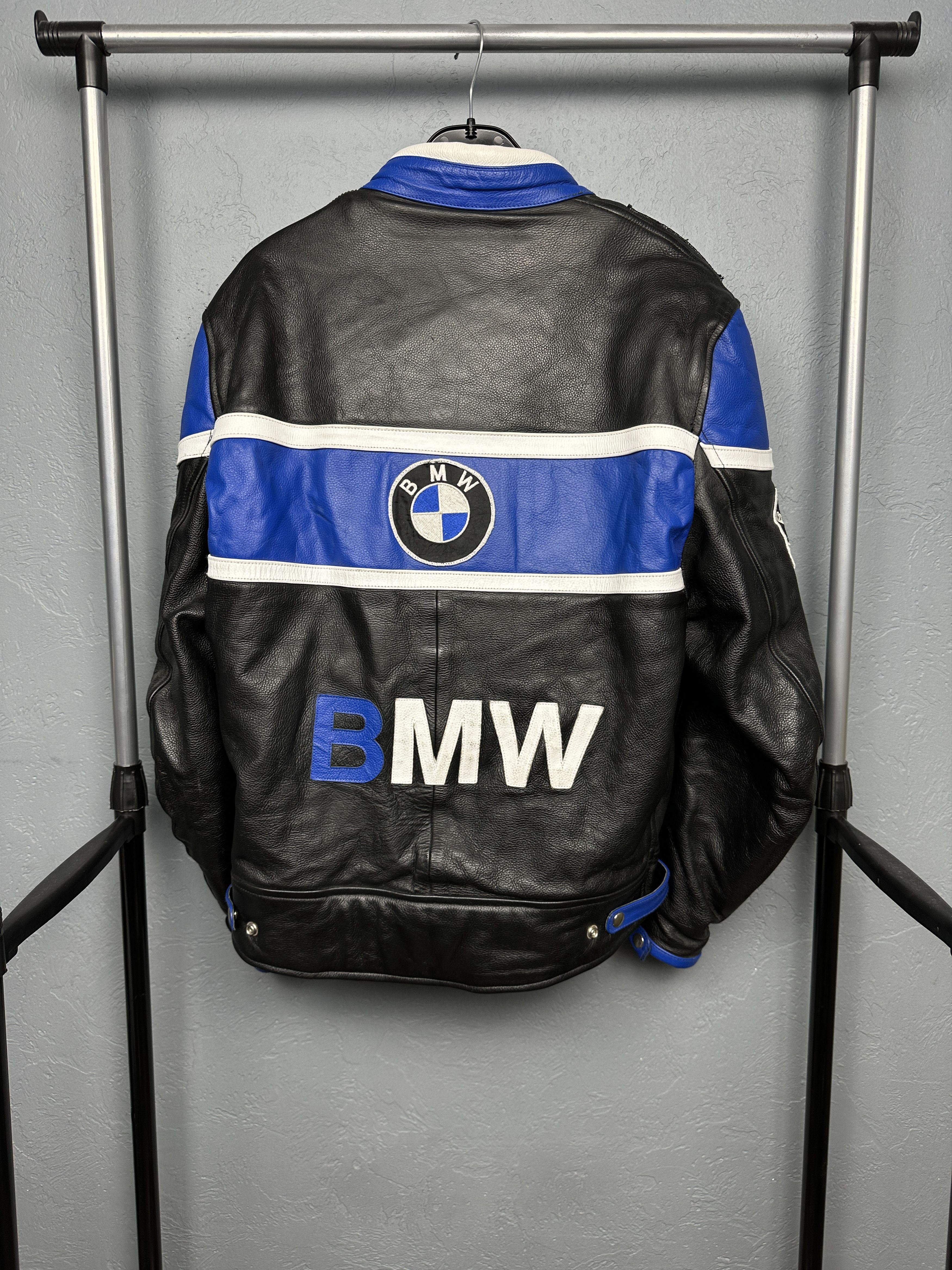 BMW BMW 90s Vintage Mens Motorcycle Leather Jacket Size US L / EU 52-54 / 3 - 15 Thumbnail