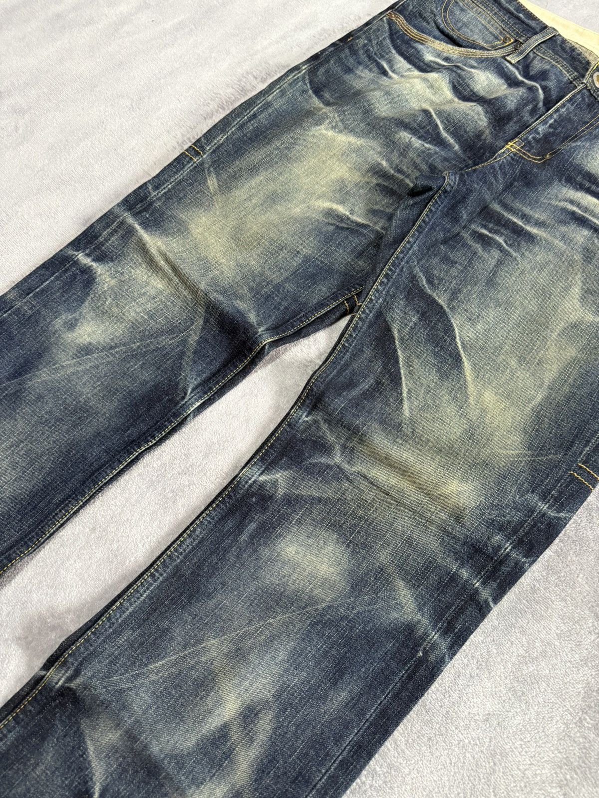 Japanese Brand Takeo Kikuchi Japan Claw Mark Mud Wash Loose Jeans Size US 34 / EU 50 - 5 Thumbnail