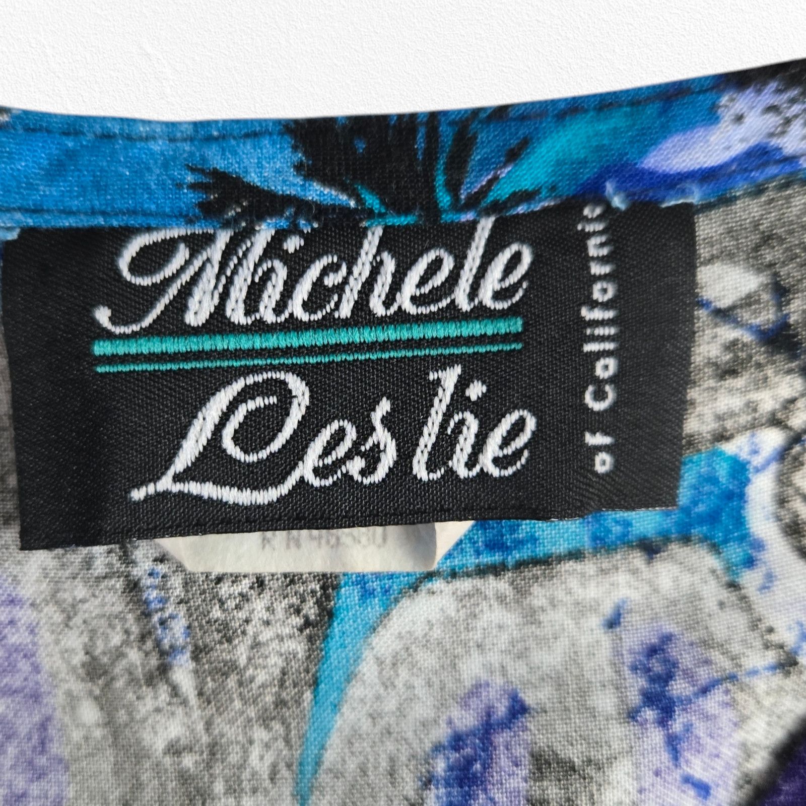 Vintage 80s Black Blue Bold Tropical Print Romper Size 1X Size 40" / US 18 - 5 Thumbnail