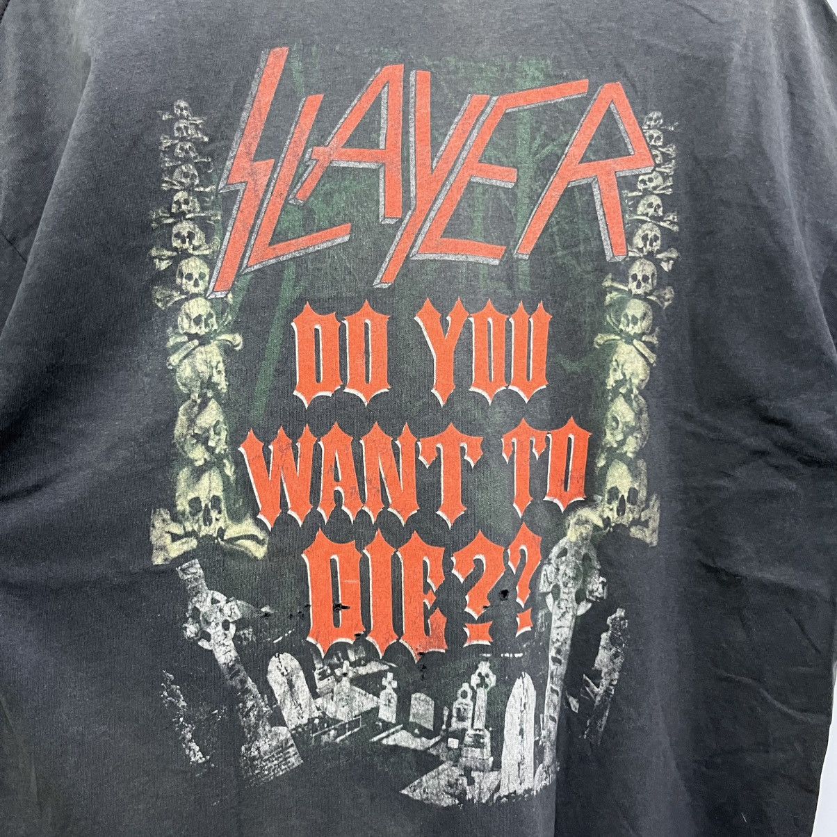 Slayer Vintage 1990s Slayer - Do You Want To Die Shirt Size US XL / EU 56 / 4 - 8 Thumbnail