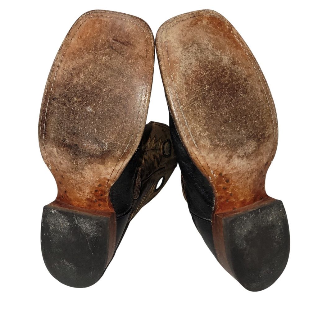 Other Cavenders Men's Western Square Toe Ostrich Leather Boots 10D Size US 10 / EU 43 - 8 Thumbnail