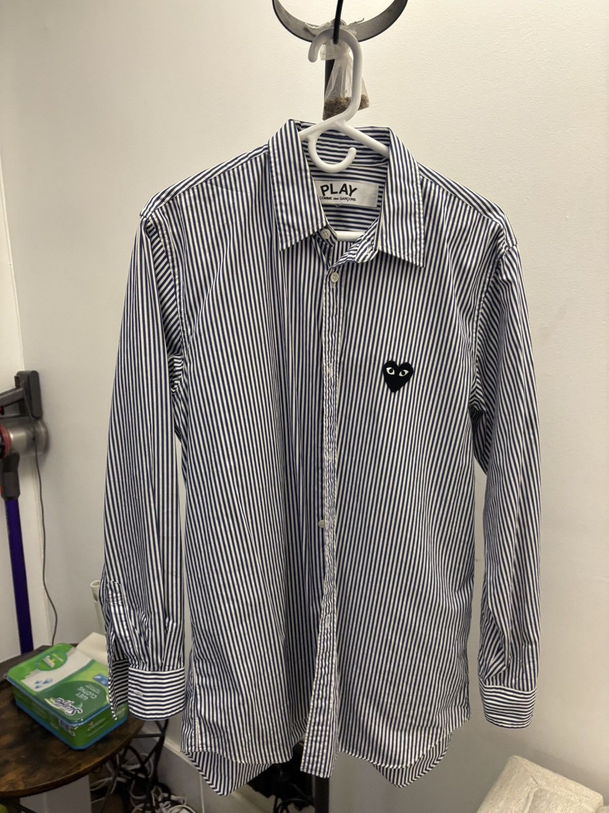 Comme Des Garcons Navy striped shirt