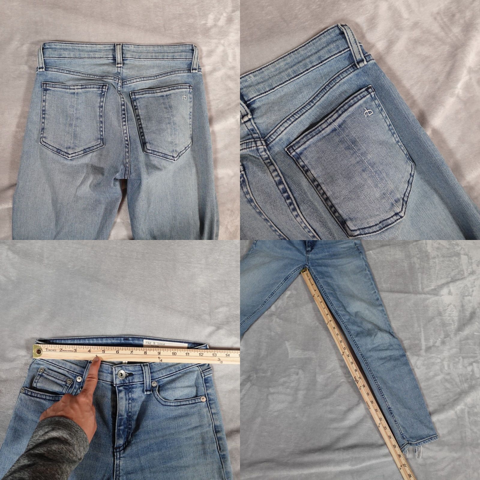Rag & Bone Rag & Bone Distressed Ankle Jeans Women's 25 Slim Fit Blue Denim Size 42" / US 20 - 8 Thumbnail