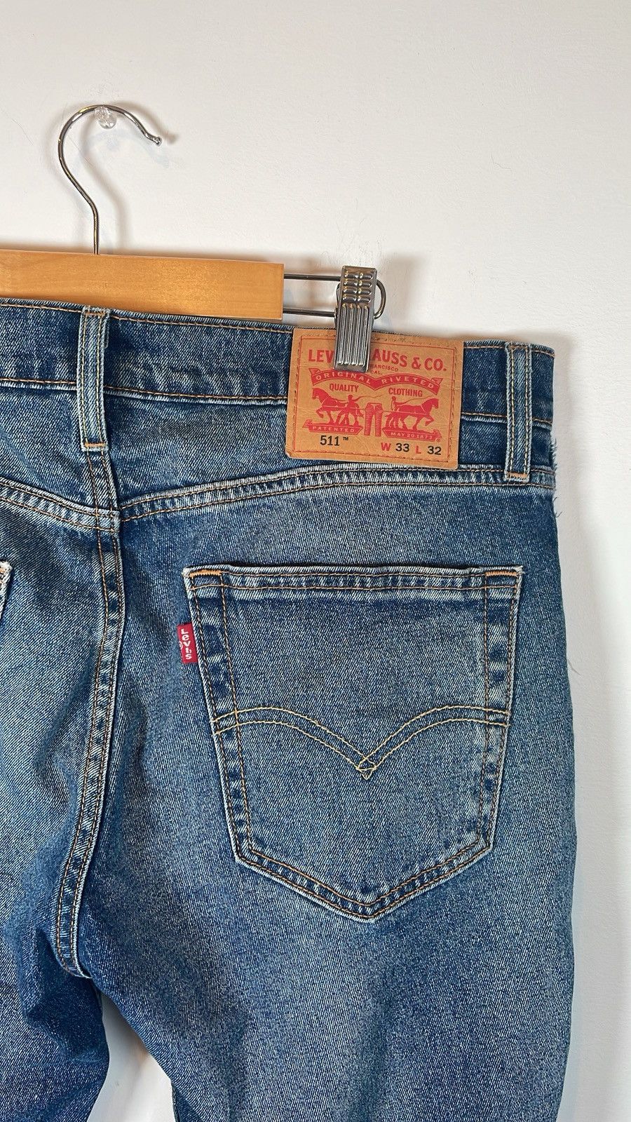 Levi's Levi’s 511 Slim Fit Distressed Raw Hem Jeans Size US 33 - 3 Thumbnail
