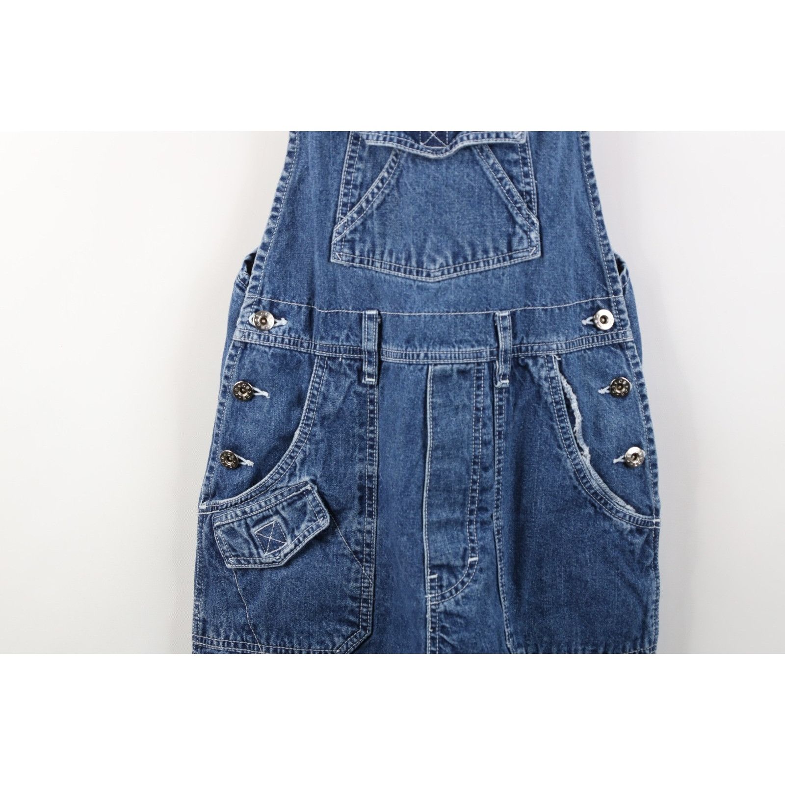 Vintage Vintage 90s Streetwear Faded Denim Jean Shortalls Overalls Size 28" / US 6 / IT 42 - 3 Thumbnail