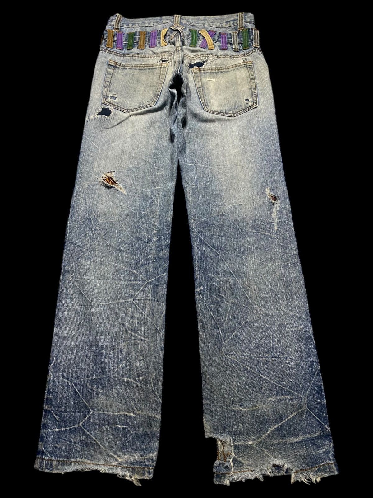 Japanese Brand Japanese Brand Nylaus Thunder Double Waist Trash Loose Jeans Size US 30 / EU 46 - 2 Thumbnail