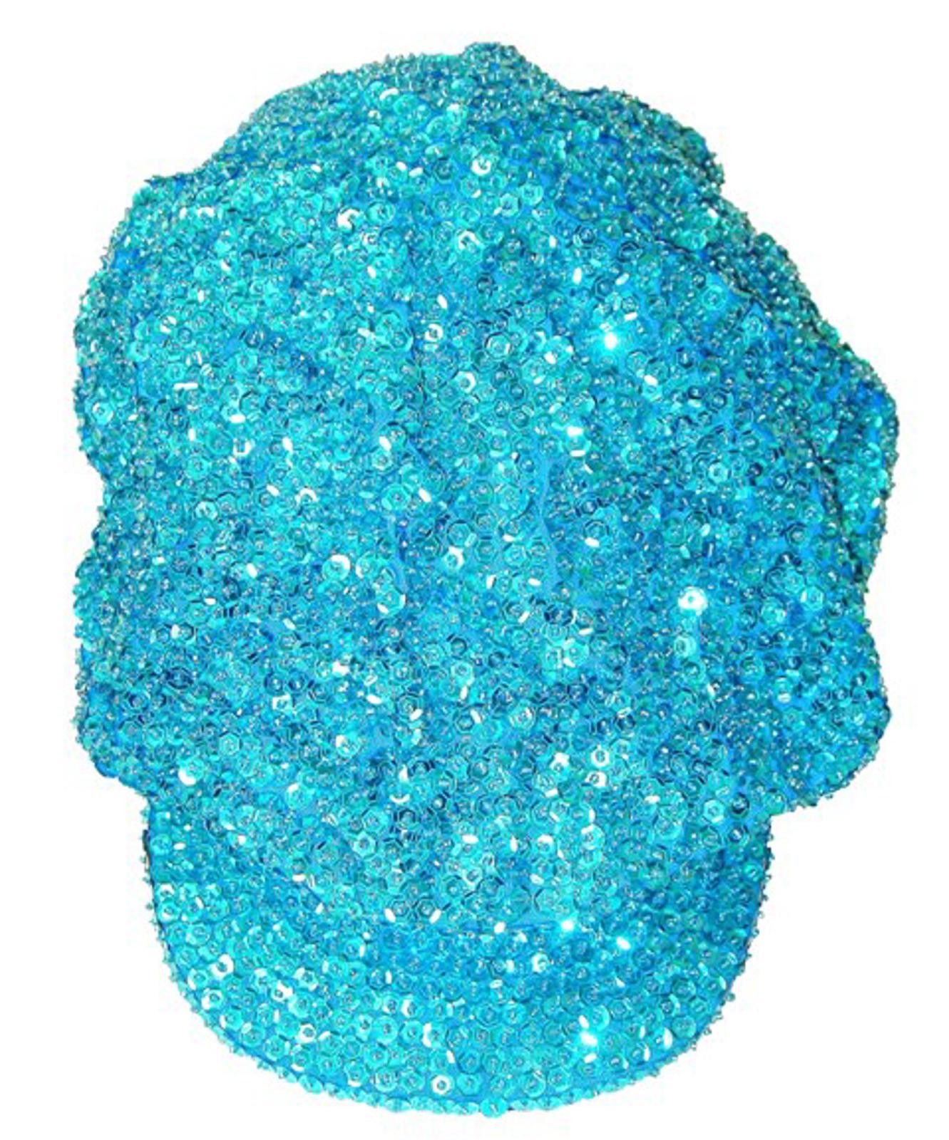 Designer Sequin Beaded Brando Cap Turquoise Size ONE SIZE - 1 Preview