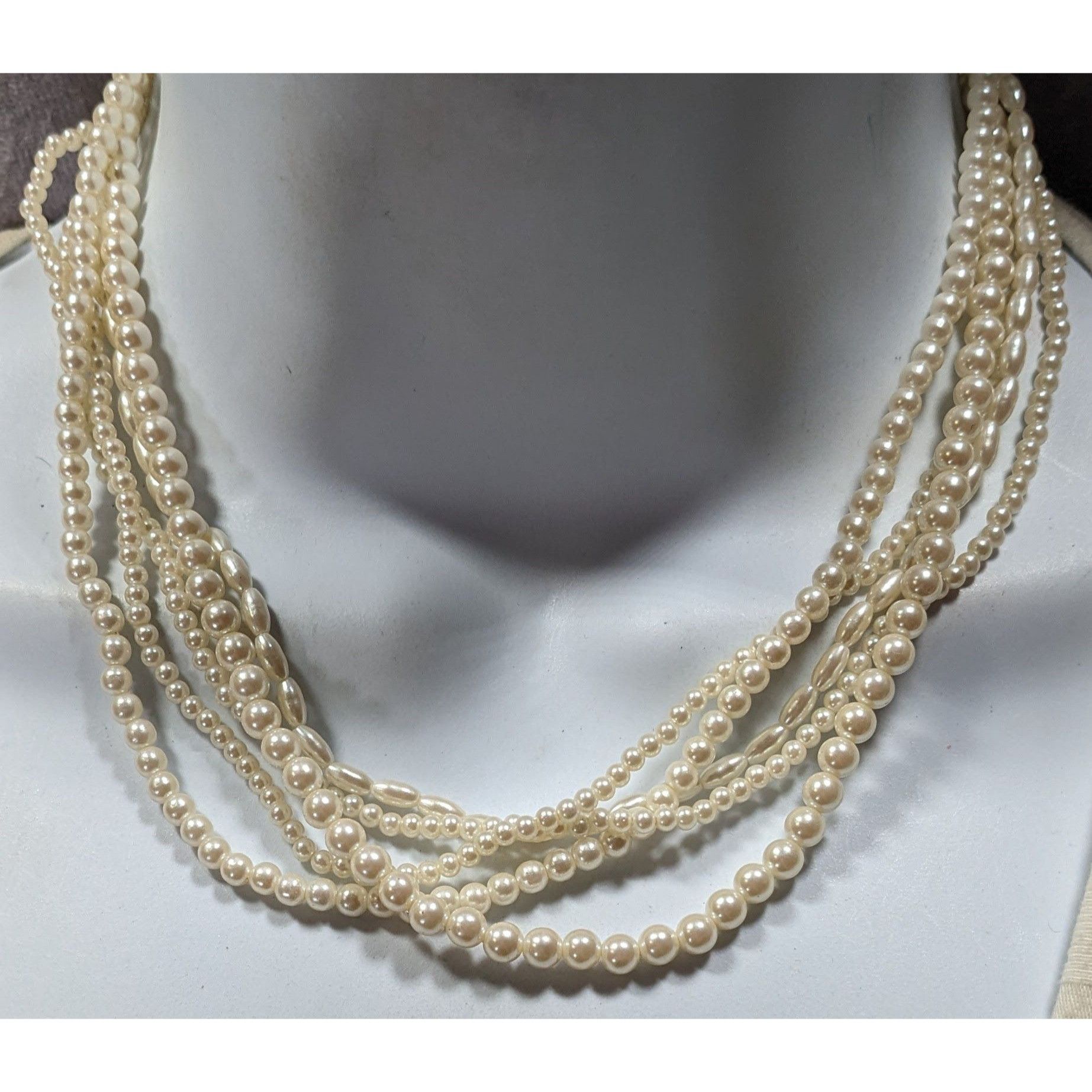 Other Vintage Multilayer Cream Faux Pearl Necklace Size ONE SIZE - 4 Thumbnail