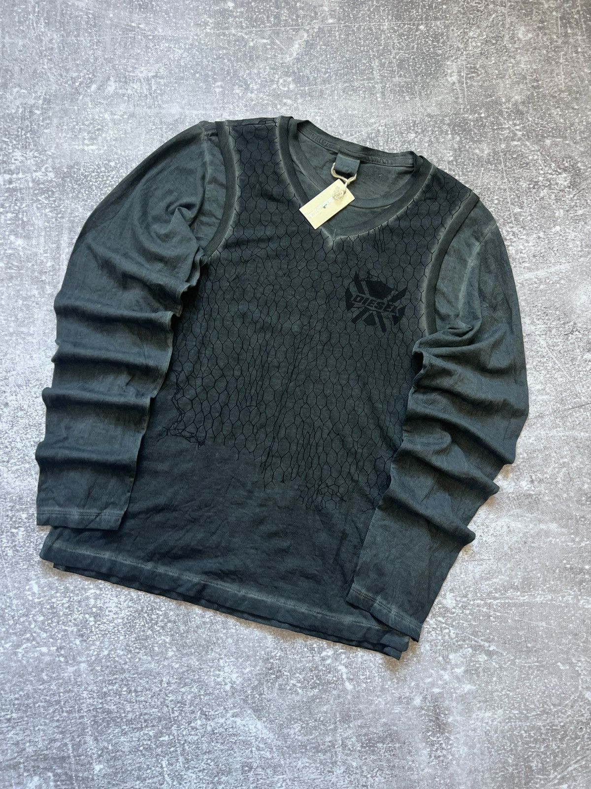Diesel Vintage Y2K Diesel Avant Garde Opium Long Sleeve Size US XL / EU 56 / 4 - 1 Thumbnail