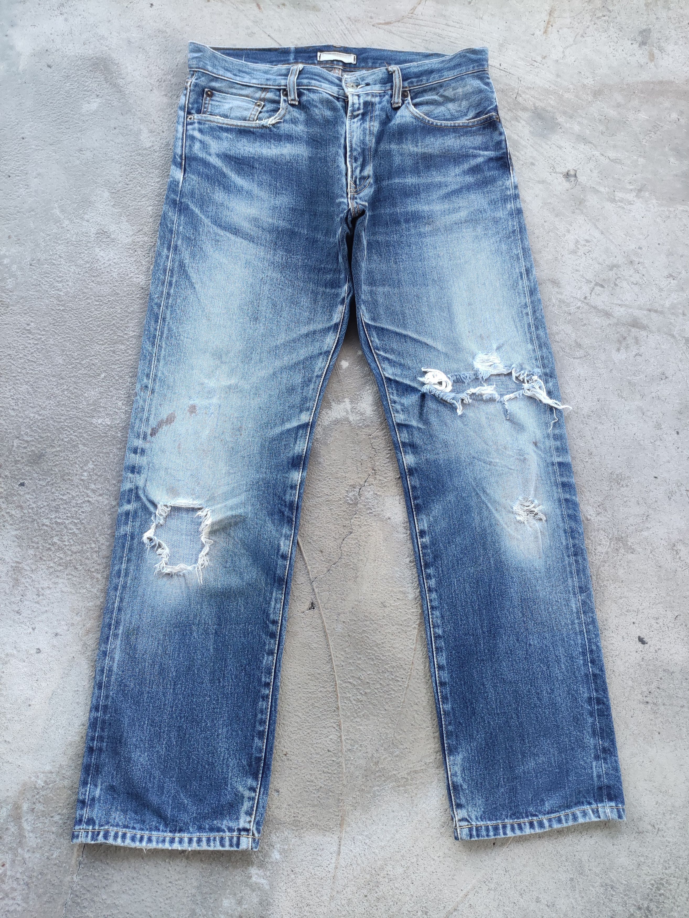 Japanese Brand Vintage Japanese Jean Distressed Faded Denim Size US 36 / EU 52 - 1 Thumbnail