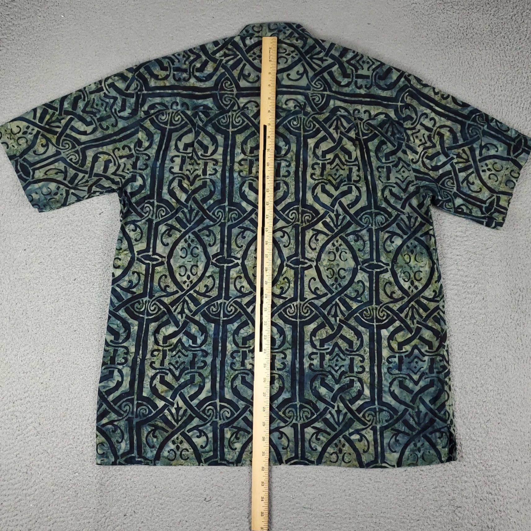 Vintage Johari West Shirt Blue Teal Large Casual Button-Up Geometric Short Sleeve Mens Size US L / EU 52-54 / 3 - 4 Thumbnail