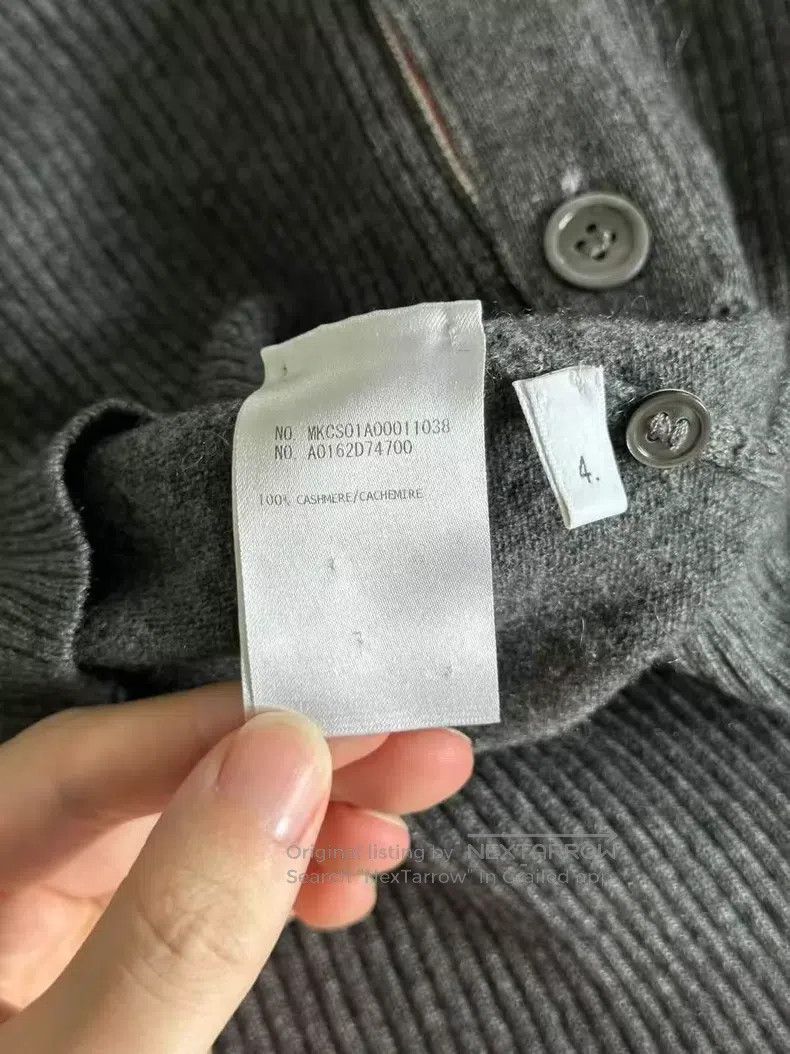 Thom Browne Thom Browne Medium Gray Cashmere Cardigan Size US XL / EU 56 / 4 - 4 Thumbnail