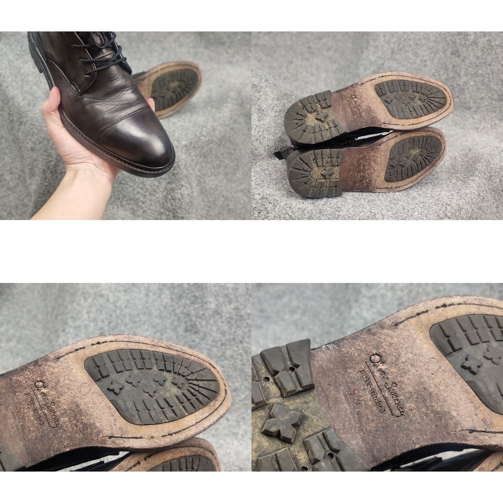 Oliver Sweeney Oliver Sweeney Design Derby Boots Men Leather Brown Dip Dyed Calf Leather Derby Combat Lace Up Boots - Size 10.5 USA - Brown Leather Upper Size US 11 / EU 44 - 10 Thumbnail