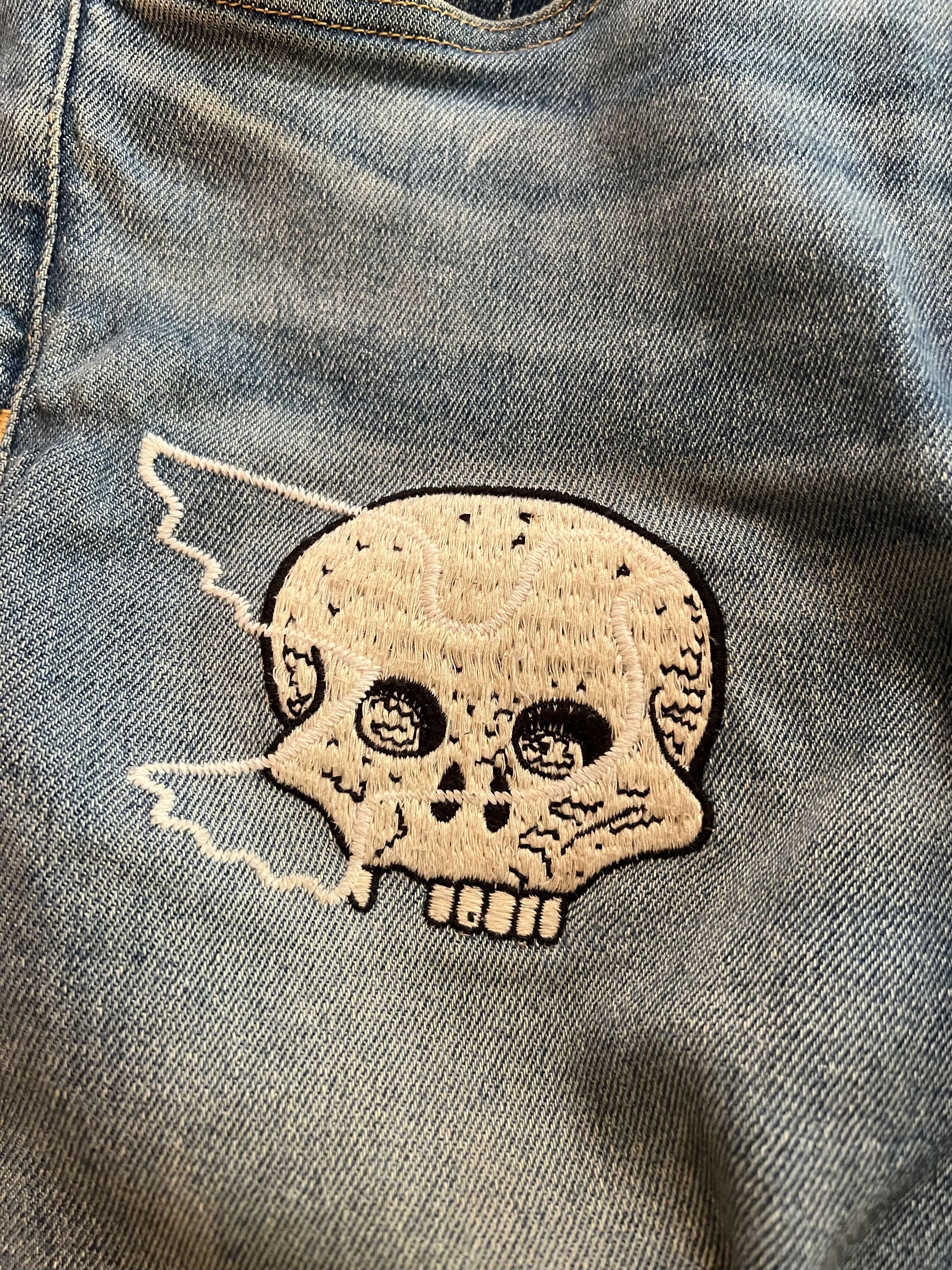 Lost Daze Lost Daze Skull Embroidered Denim Jeans Size US 32 / EU 48 - 8 Thumbnail