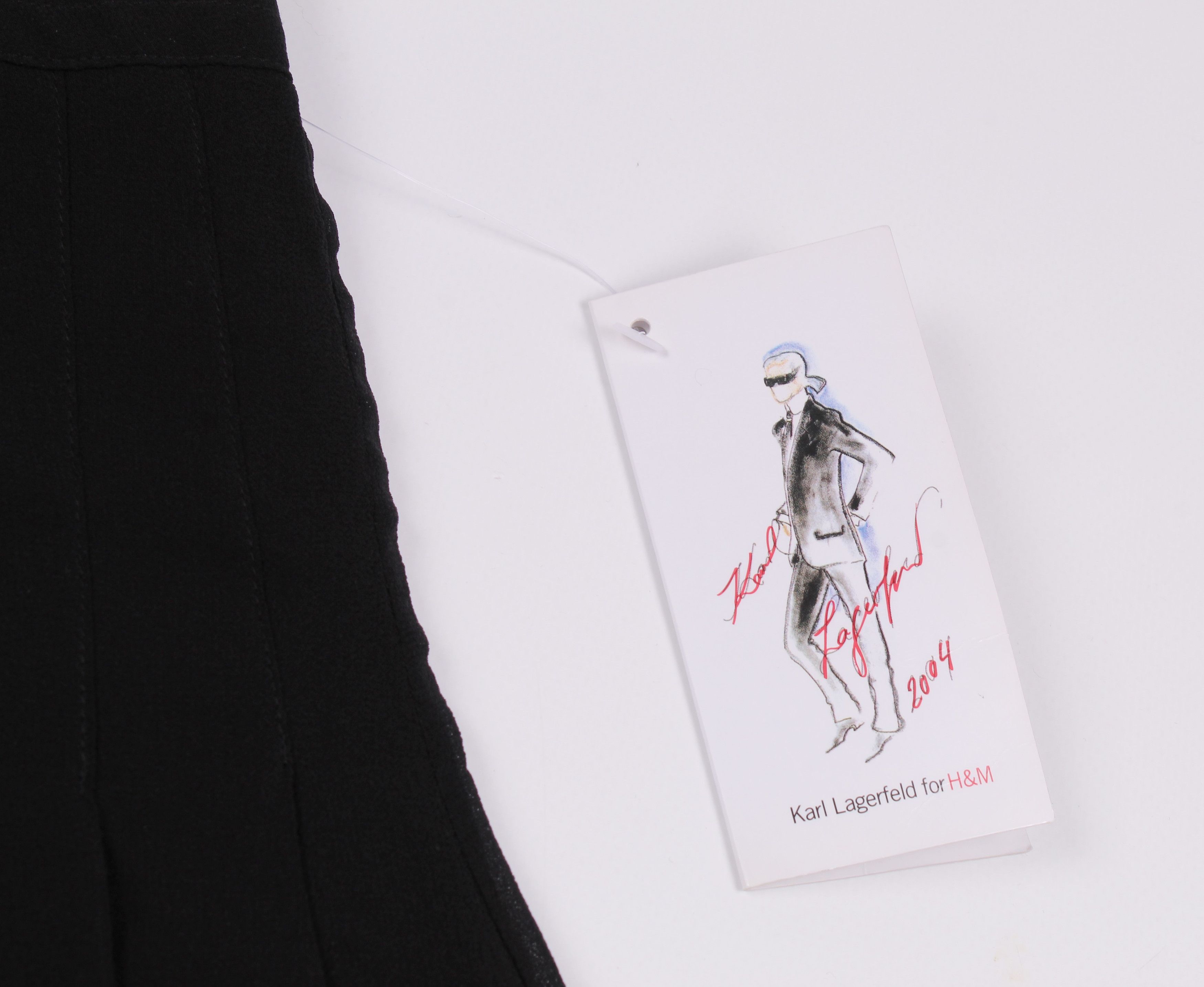 H&M × Karl Lagerfeld Vintage Karl Lagerfeld for H&M Silk Midi Flared Skirt Size 28" / US 6 / IT 42 - 3 Thumbnail