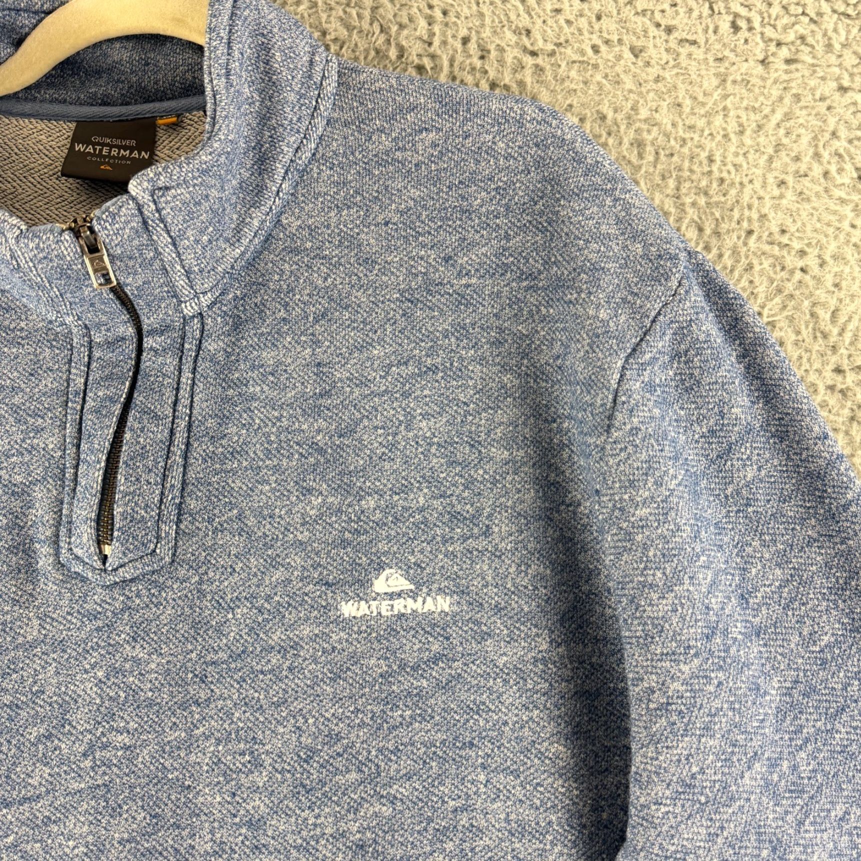 Quiksilver Quiksilver Waterman Sweater Mens XXL Blue Heathered 1/4 Zip Long Sleeve Regular Knit Pullover 90s Beach Outdoor Adults Men Shirt Size US XXL / EU 58 / 5 - 3 Thumbnail