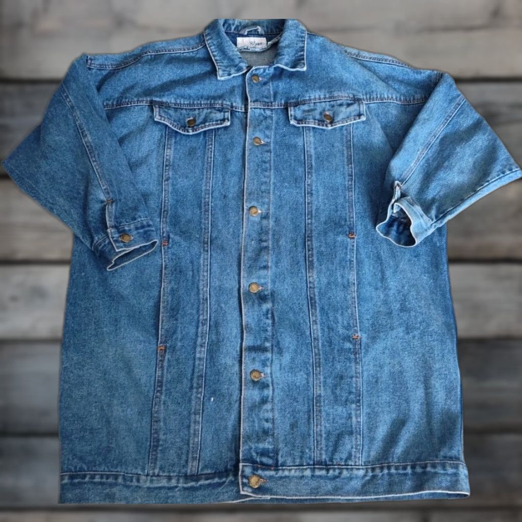 Vintage VINTAGE Weathered Blues by Polo Ralph Lauren Women's Oversized Denim Jacket M Blue 90s Classic Designer Casual Size 32" / US 10 / IT 46 - 1 Thumbnail
