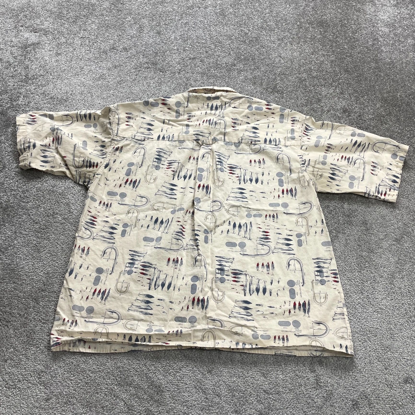 Vintage Columbia PFG Trollers Best Shirt Mens L Beige Patterned Short Sleeve Button-Up Quality Outdoor Fish Classic Men’s Shirt Size US L / EU 52-54 / 3 - 2 Thumbnail