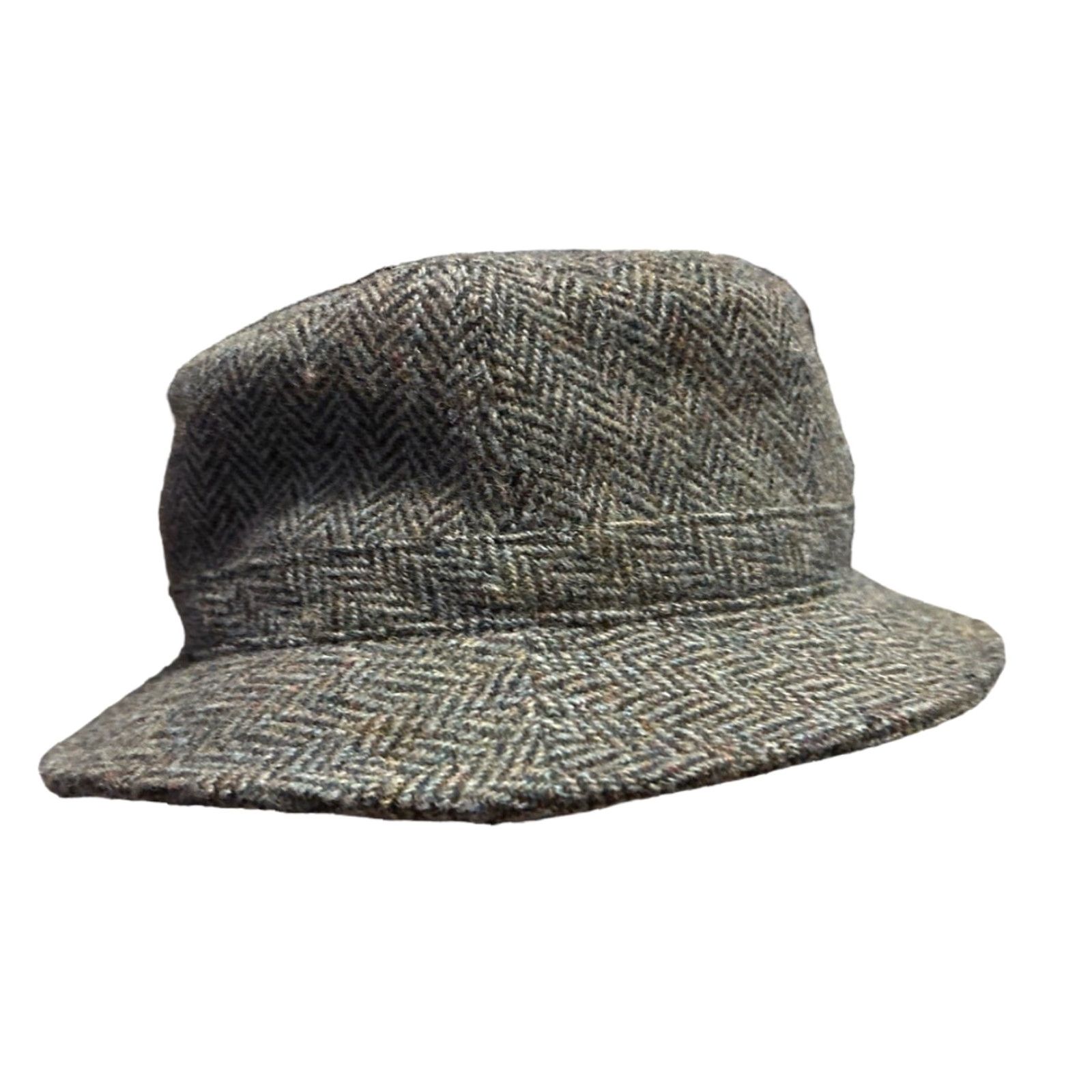 VINTAGE Lands' End Harris Tweed Wool Bucket Hat Mens Size Large