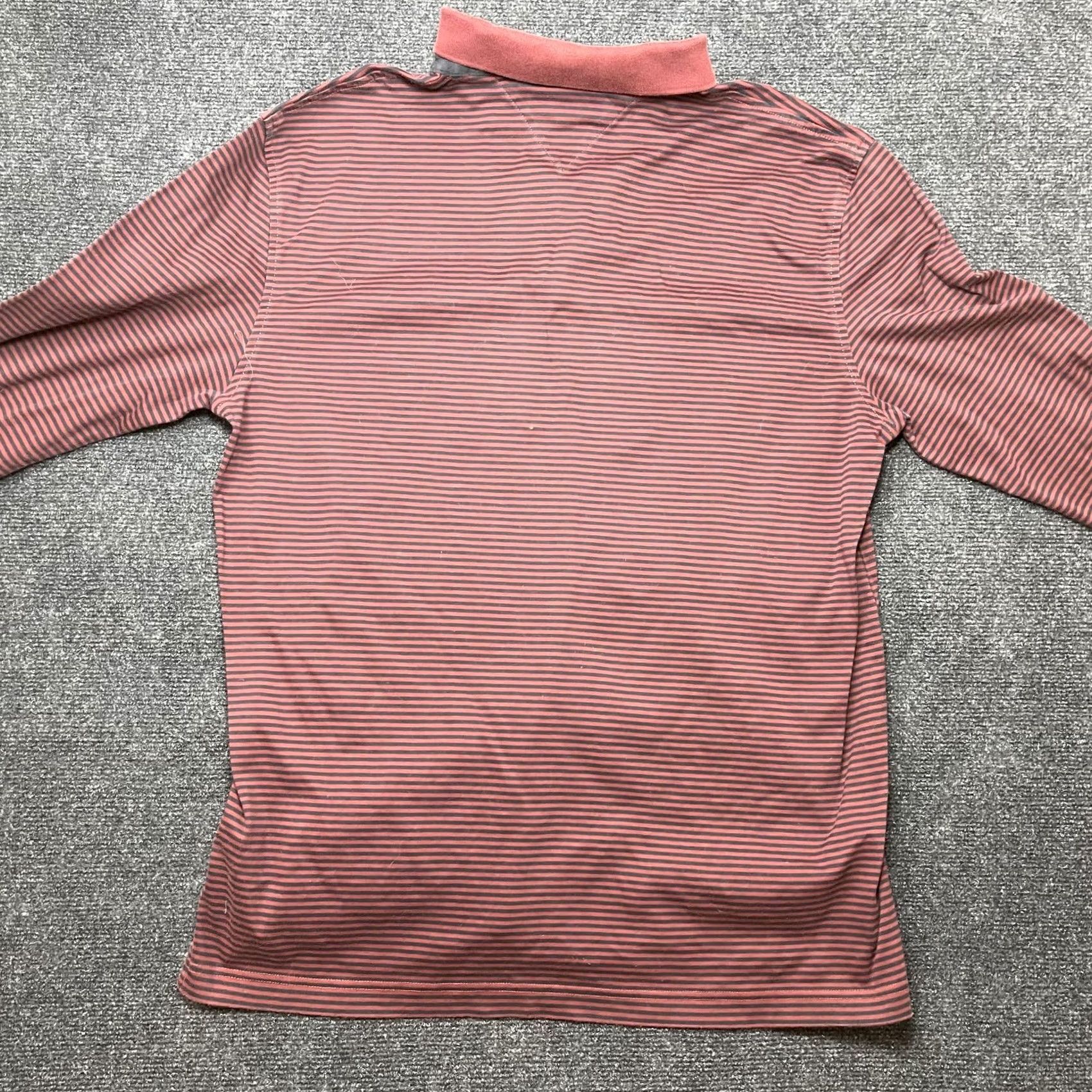 Tommy Hilfiger Tommy Hilfiger Polo Shirt Mens XL Red Stripe Long Sleeve Custom Fit Casual Knit Size US XL / EU 56 / 4 - 4 Thumbnail