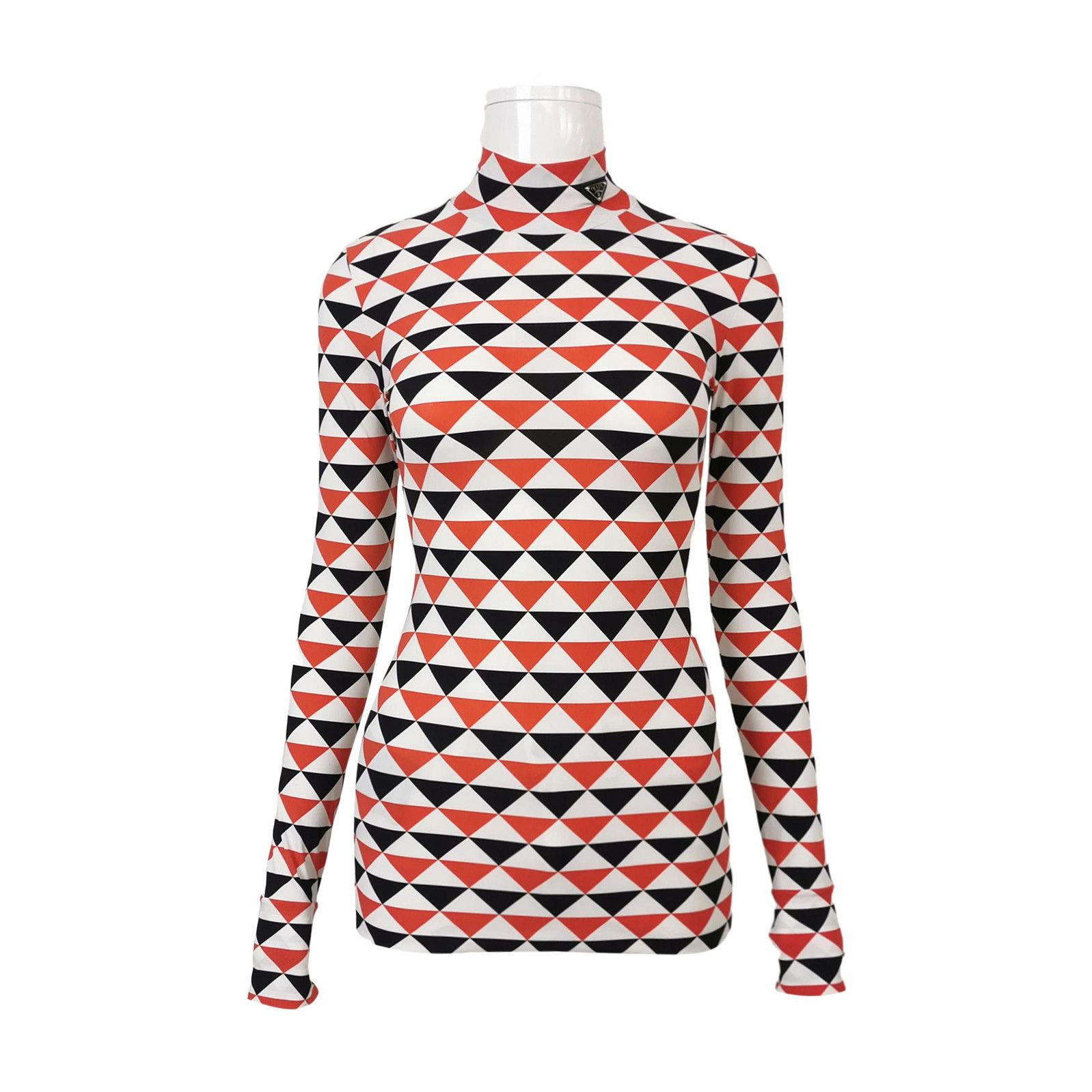 Prada Prada Colorful Triangle Logo High Neck Top - dmc Size XS / US 0-2 / IT 36-38 - 1 Thumbnail