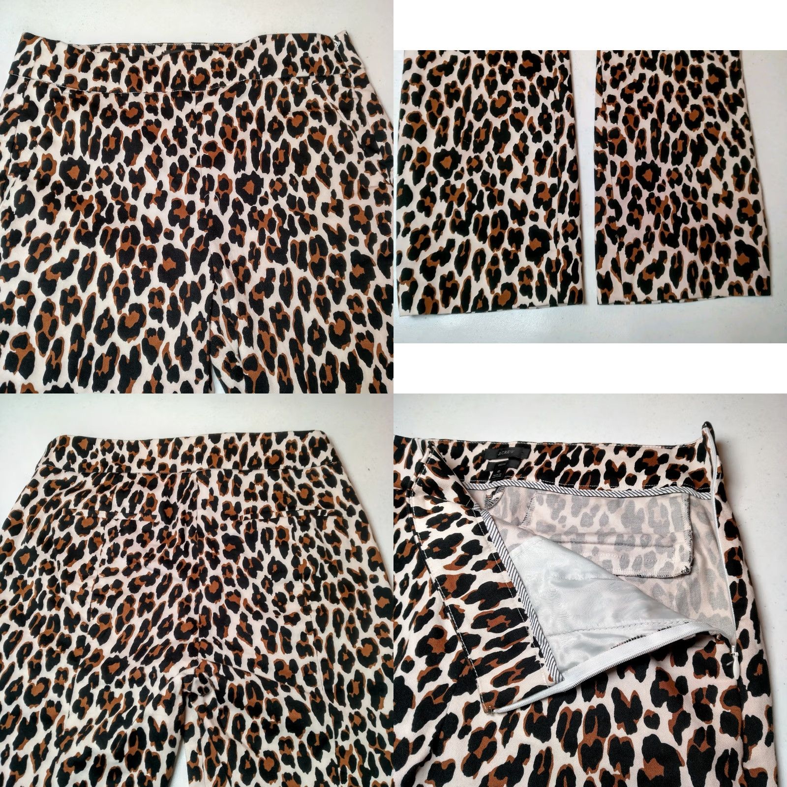 J.Crew J.CREW Pants Women Size 6 Leopard Print Stretch Twill Zip Up Cat Print Ankle Straight Jeans/Slacks Size 28" / US 6 / IT 42 - 9 Thumbnail