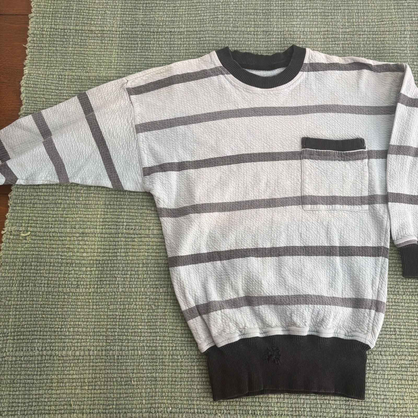 Vintage Vintage 80s era textured cotton kids striped sweatshirt Size XS / US 0-2 / IT 36-38 - 6 Thumbnail