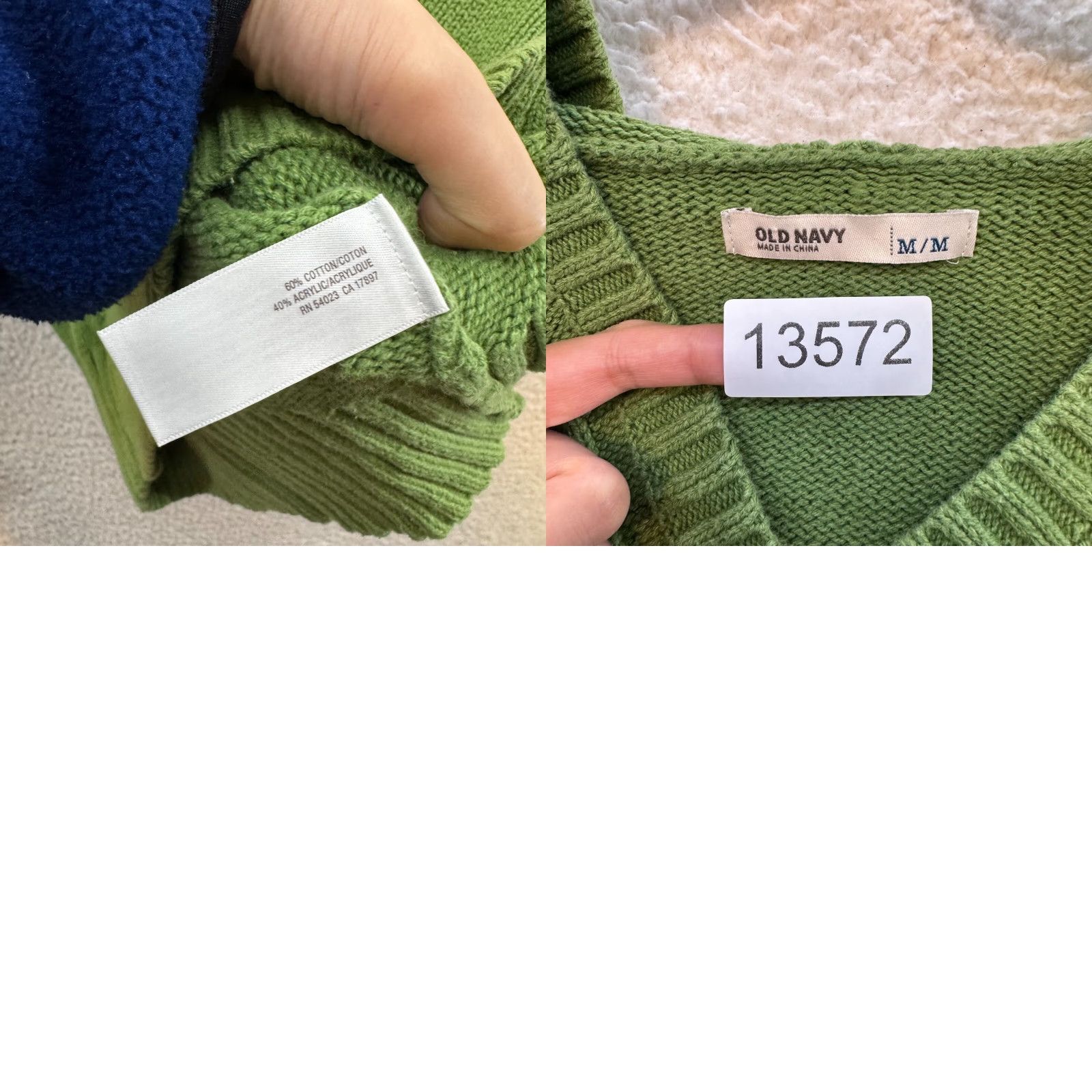 Old Navy VINTAGE Y2K Green Hooded Cable Knit Sweater Medium M Boho Grunge Bella Swan Old Navy Womens Size M / US 6-8 / IT 42-44 - 8 Thumbnail