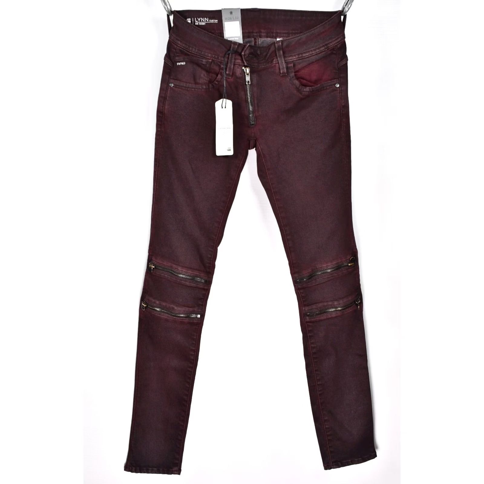 G-Star G-Star Lynn Custom Mid Skinny Pants WOMENS Merlot W26/L32 Skinny Front Flat Front Casual Vintage 90s Size 26" / US 2 / IT 38 - 3 Thumbnail
