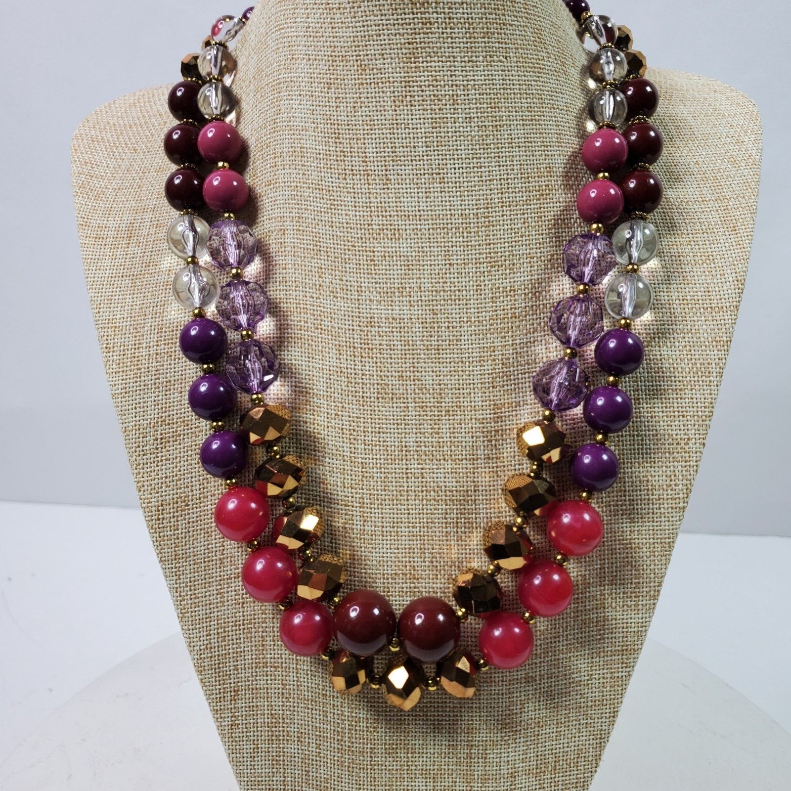 The Unbranded Brand Casual Career Pink Purple Statement Necklace 22 Inch Size ONE SIZE - 1 Thumbnail