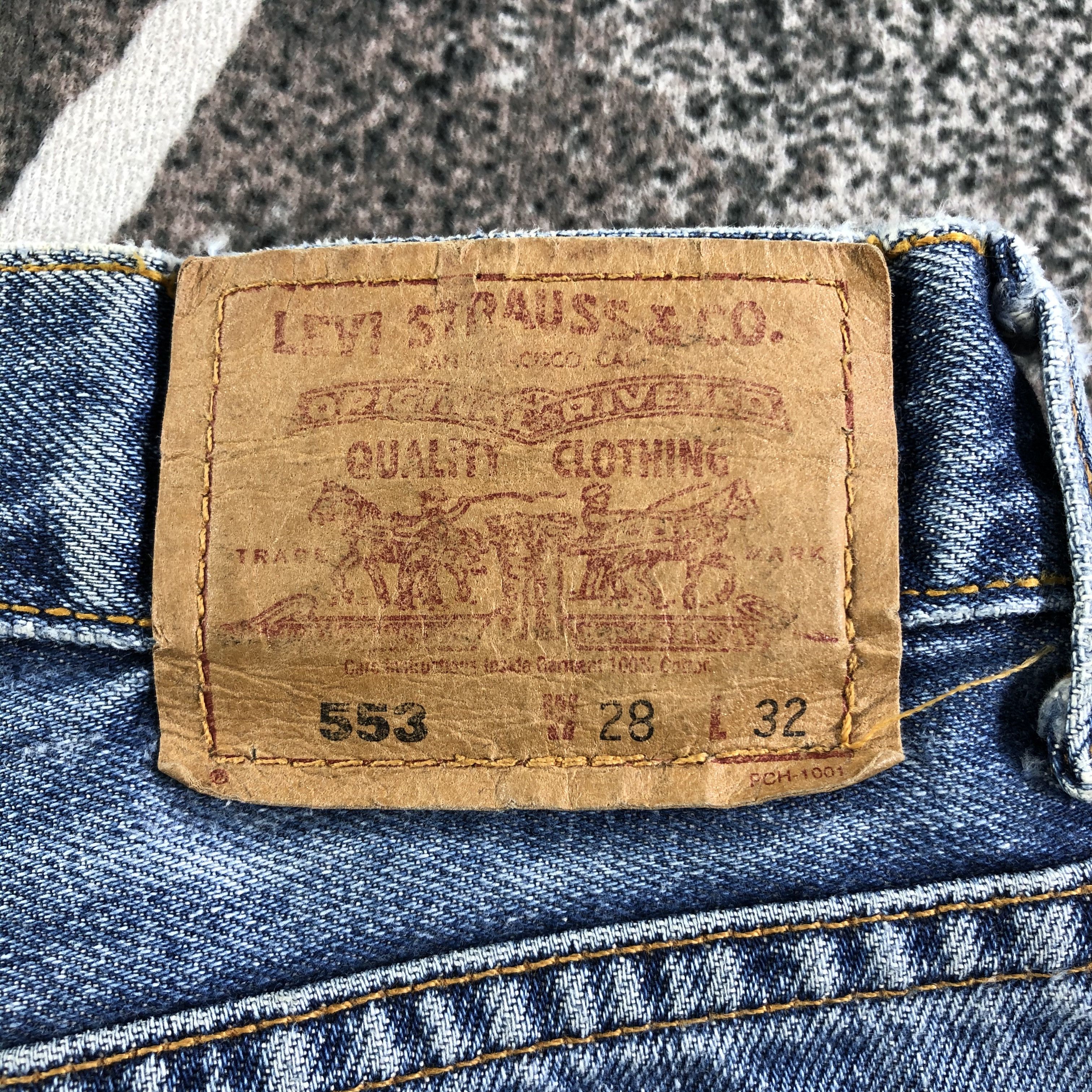 Levi's Vintage 90s Levis 553 Jeans Flare Denim KJ2190 Size US 28 / EU 44 - 5 Thumbnail